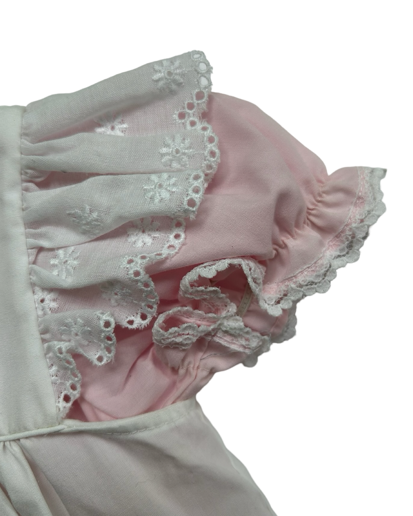 12M Baby Girls Vintage Boutique Dress Embroidered Eyelet Lace.