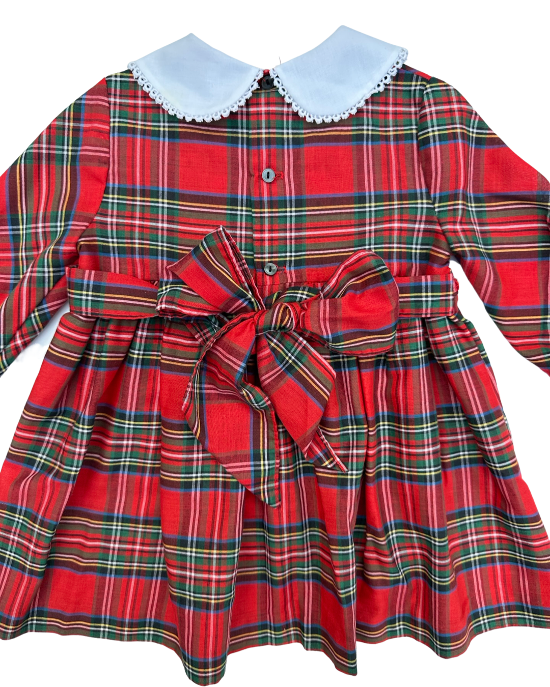 2T Toddler Girl Polly Flinders Classic Vintage Smocked Christmas Plaid Dress
