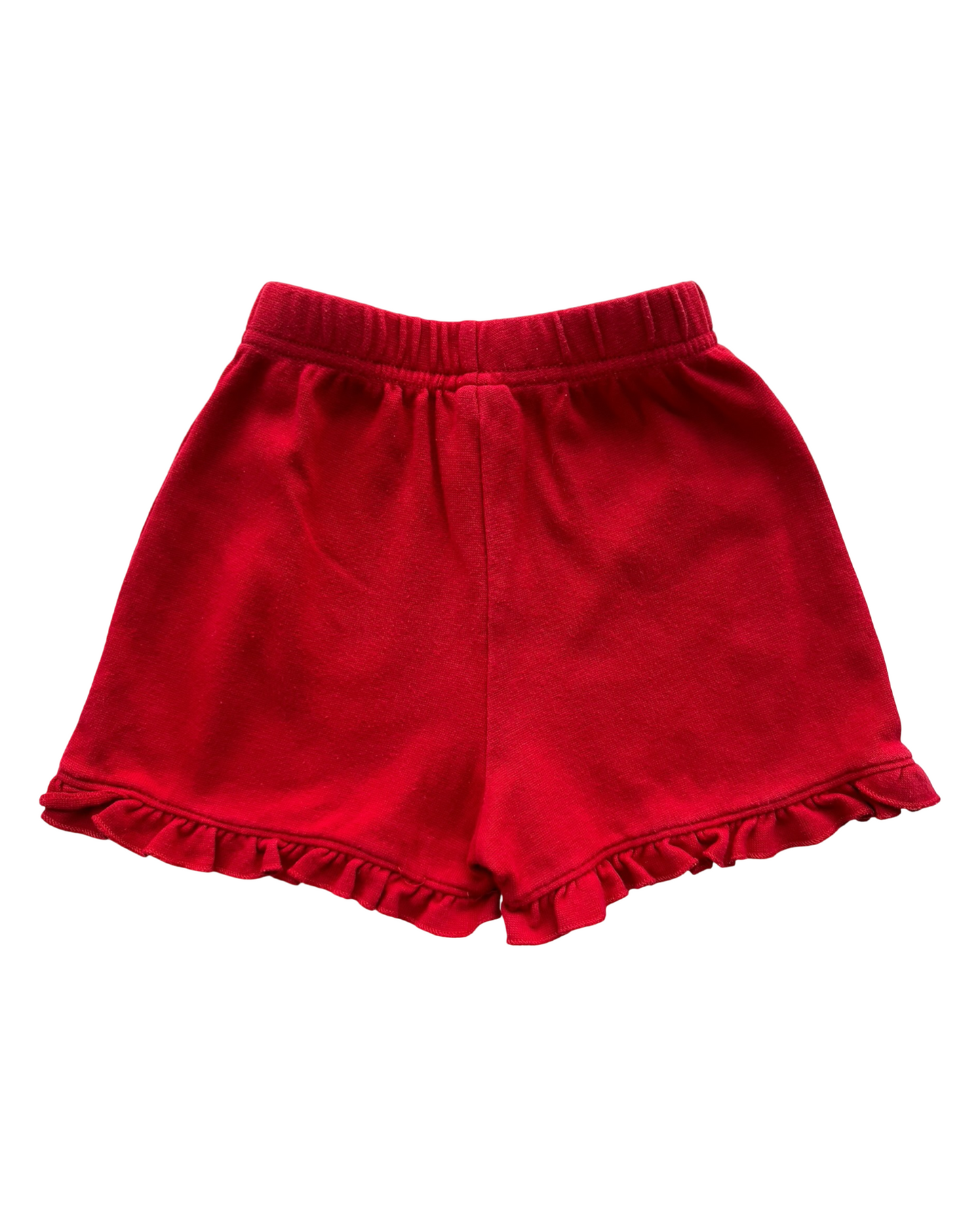 2T Toddler Girl Luigi Kids Red Trim Ruffle Shorts