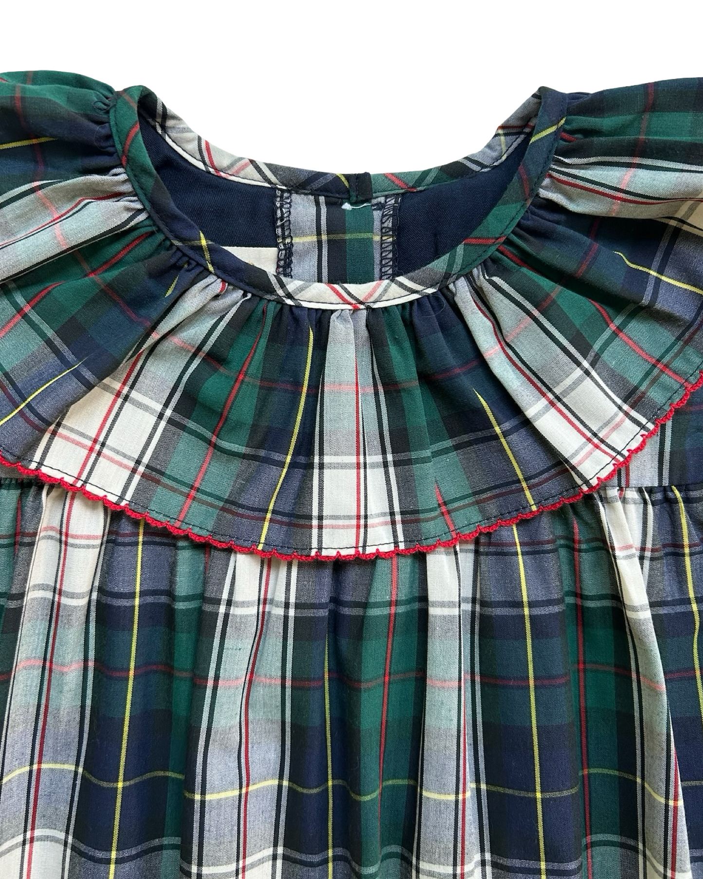6T Toddlers Girls The Beaufort Bonnet Company Plaid Ruffle Collared, Short Sleeve And Bloomers,Two Piece Set.