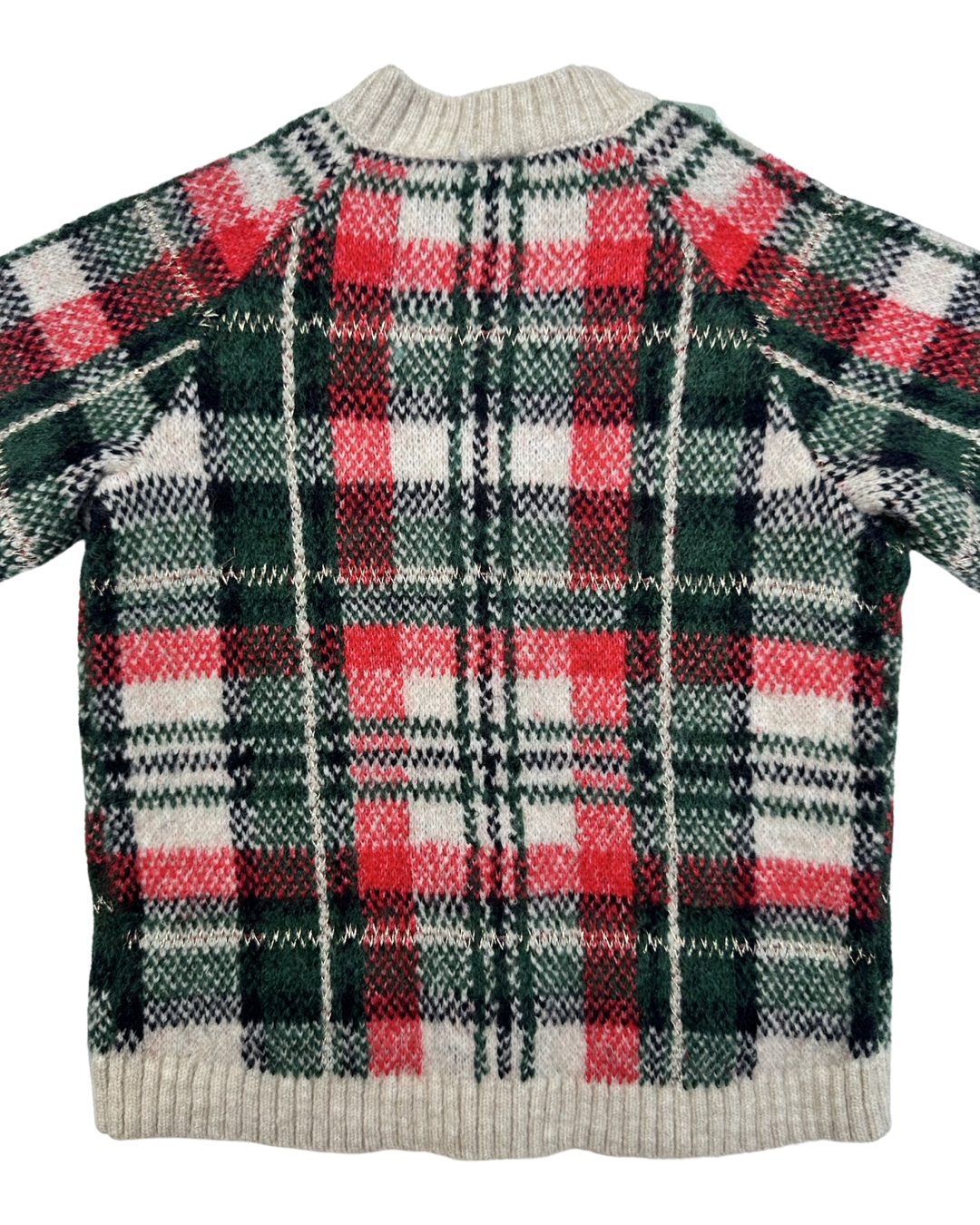 2T Toddler Girl H&M Red / Green Plaid Christmas Cardigan Sweater