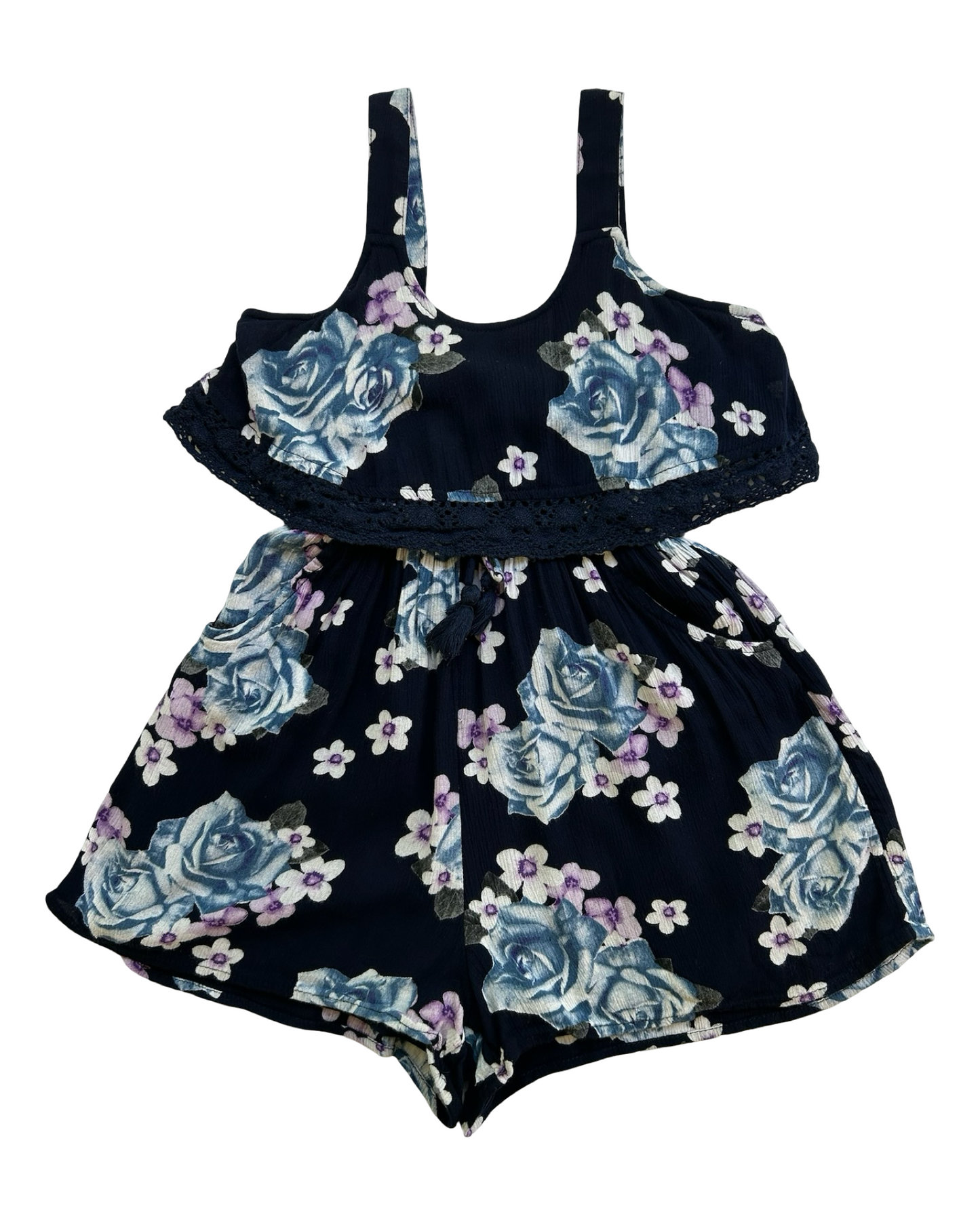 6T Toddlers Girls Justice Floral Jumpsuit Romper.