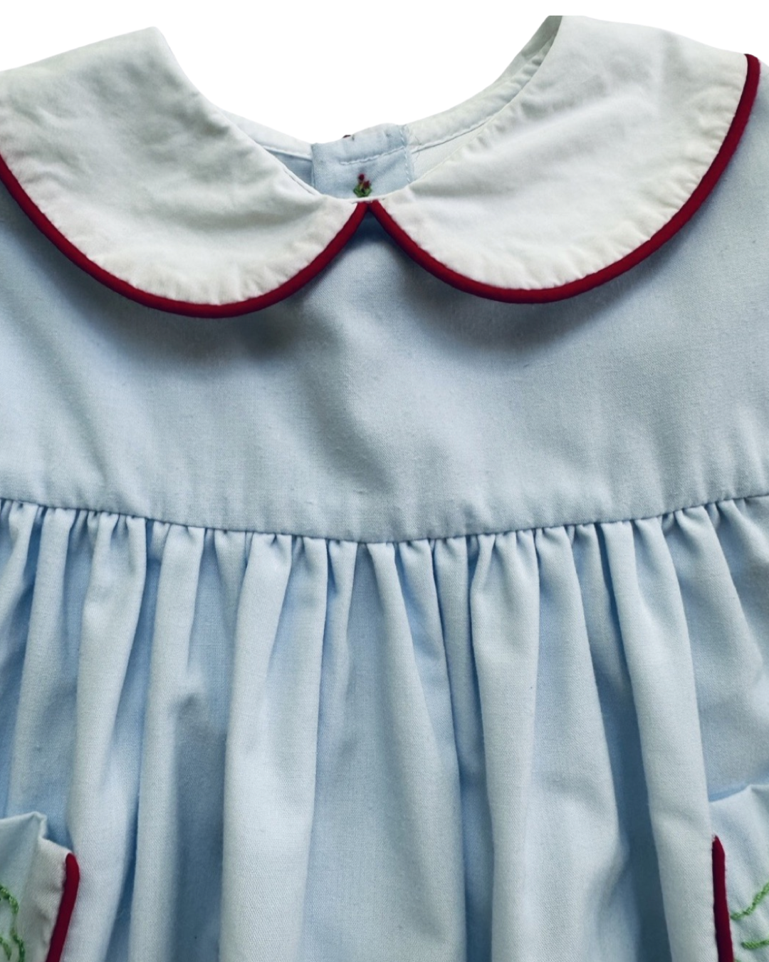 12M Baby Girl The Proper Peony Blue Back to School Alex Apple Dress with Pockets
