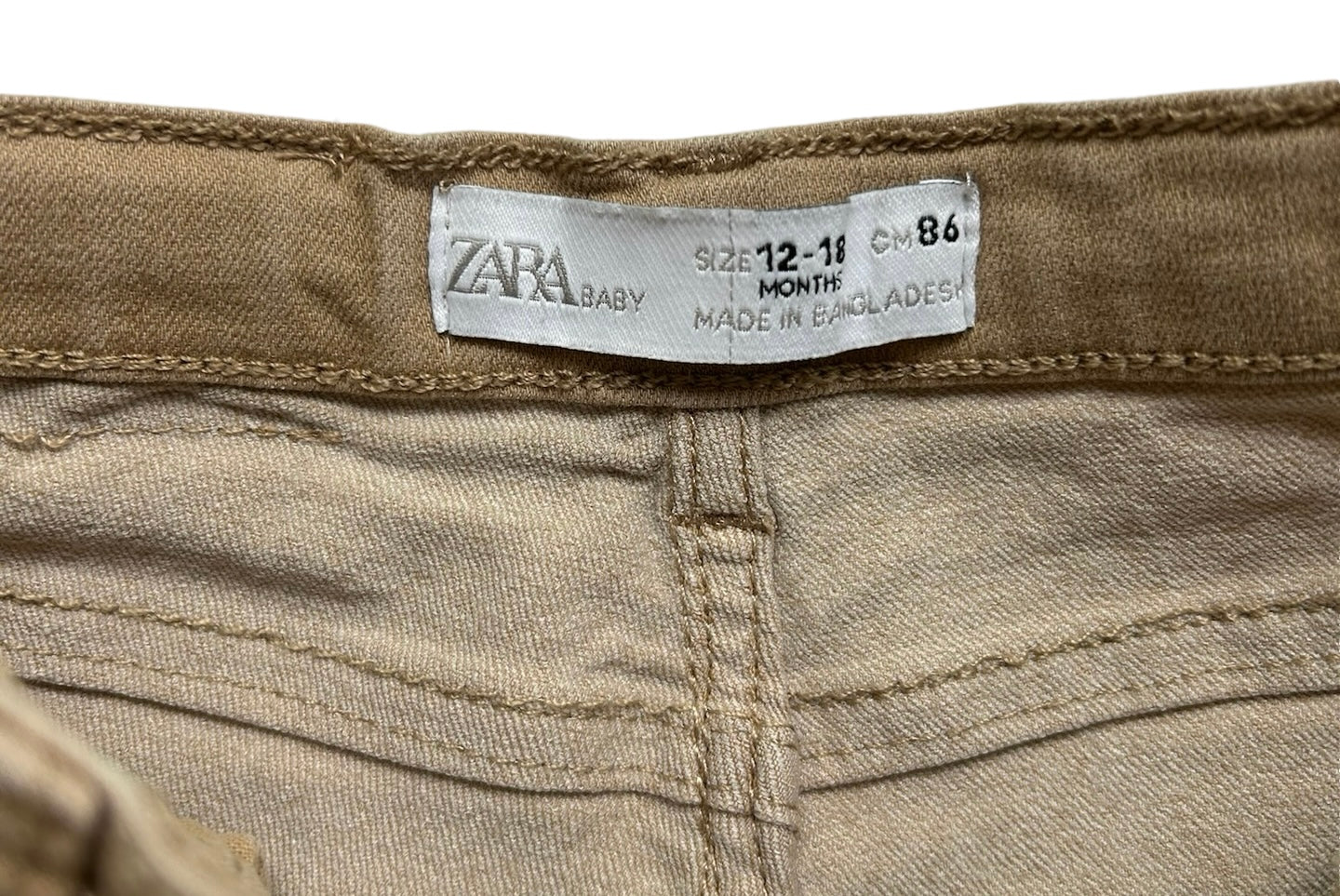 12M - 18M Zara Baby Boy / Girl Khaki Skinny Jeans.