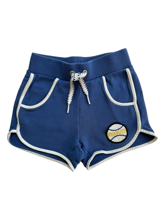 (90 CM) 3T Toddler Boys Hanna Andersson Peanuts Short Pocket With Text Related To Peanuts Characters.