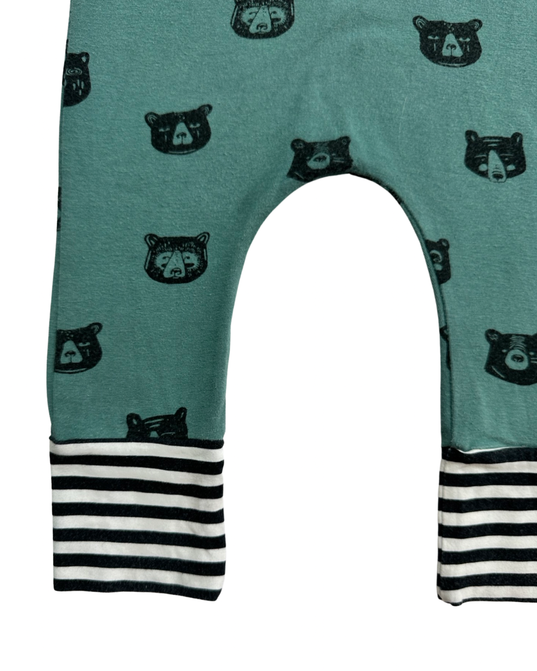 18-24M Baby Boy RAGS to Raches Green Bear Romper