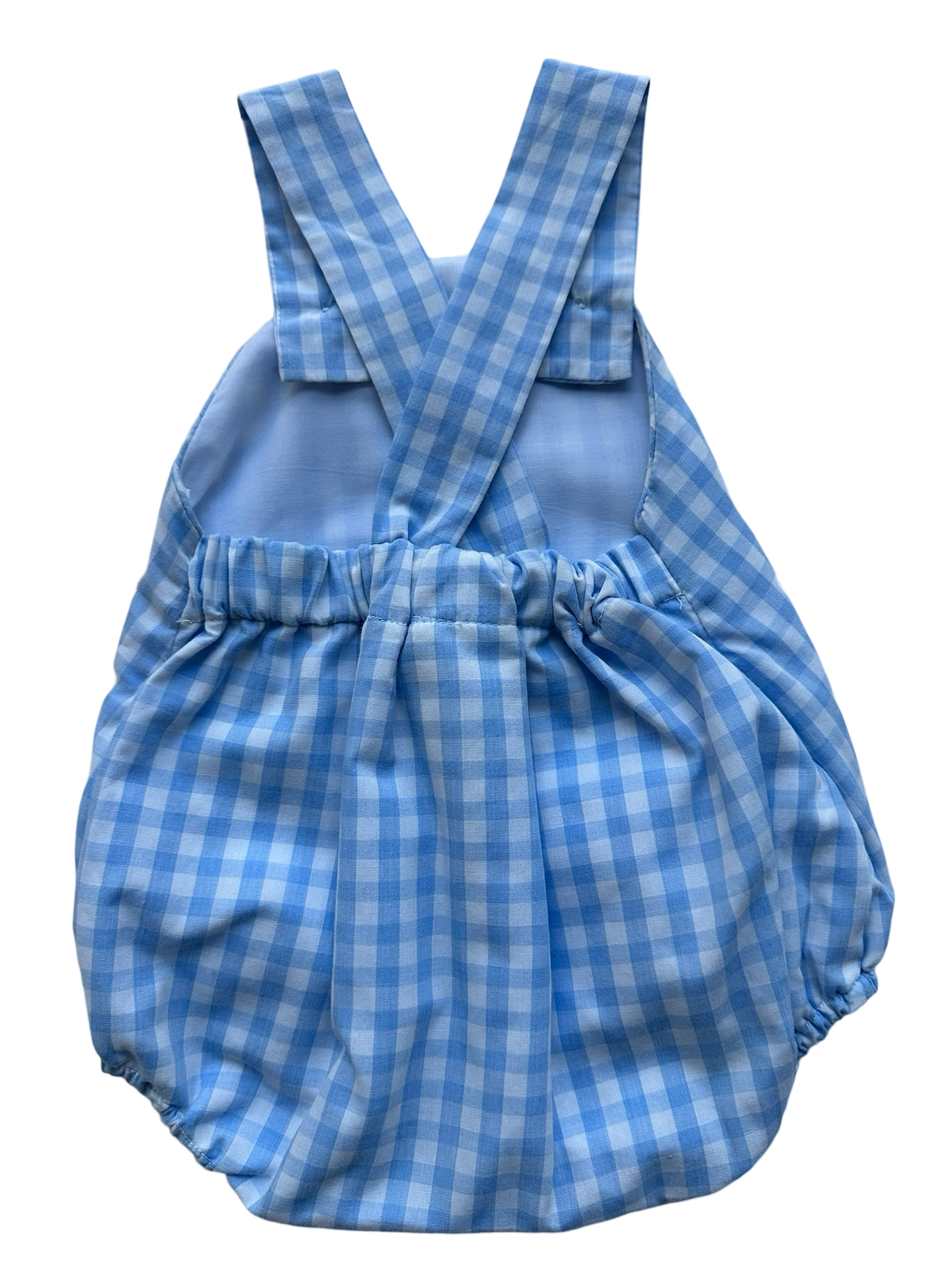 3M Baby Boy Cecil & Lou Light Blue / White Gingham Bubble Romper