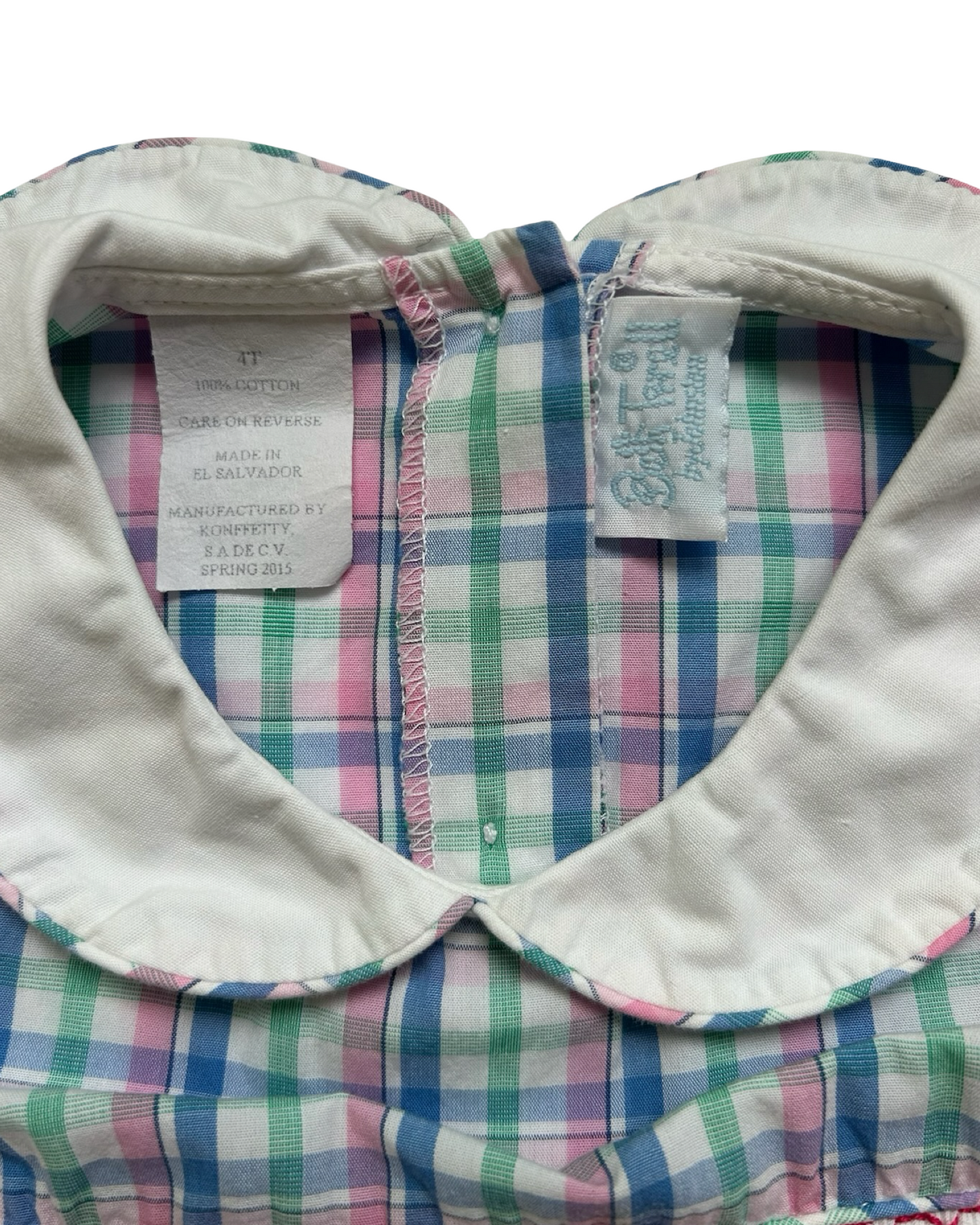 4T Toddlers Girls Bell Terrell By Johnston Plaid, Cupcake 🧁Embroidered Smocked Dress.