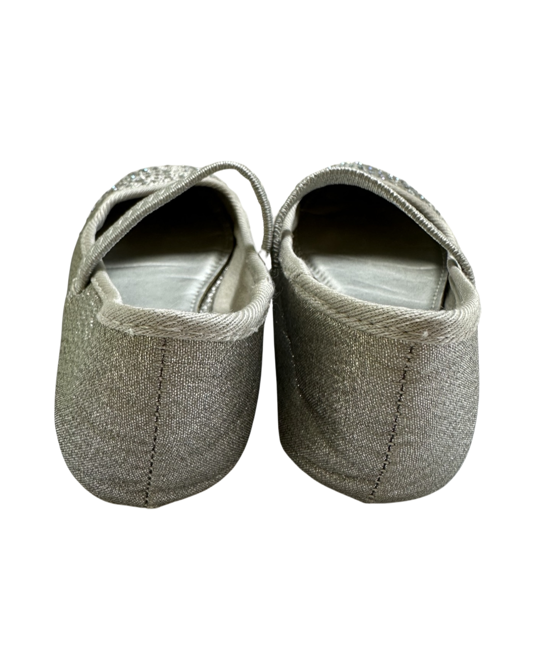 Little Girls Silver Sparkle Hotcakes flat Dress Shoes - Size 10C