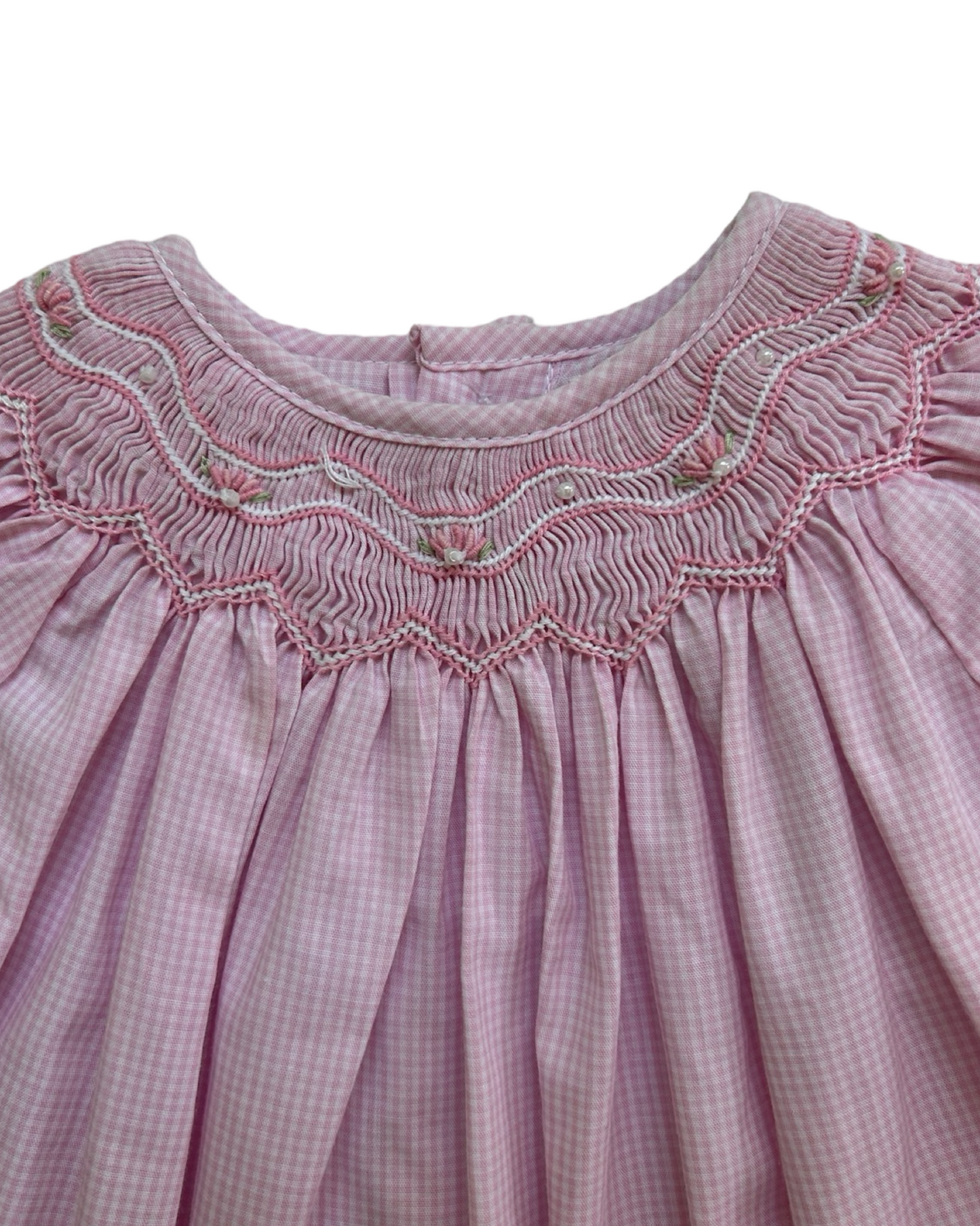 3M Baby Girl Petit Ami Pink Gingham Smocked Dress