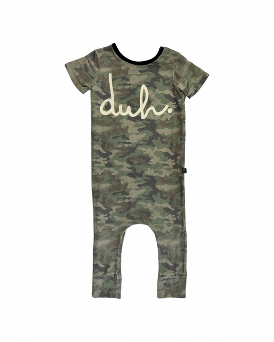 2T Toddler Boy RAGS to Raches Green Camo Duh Romper