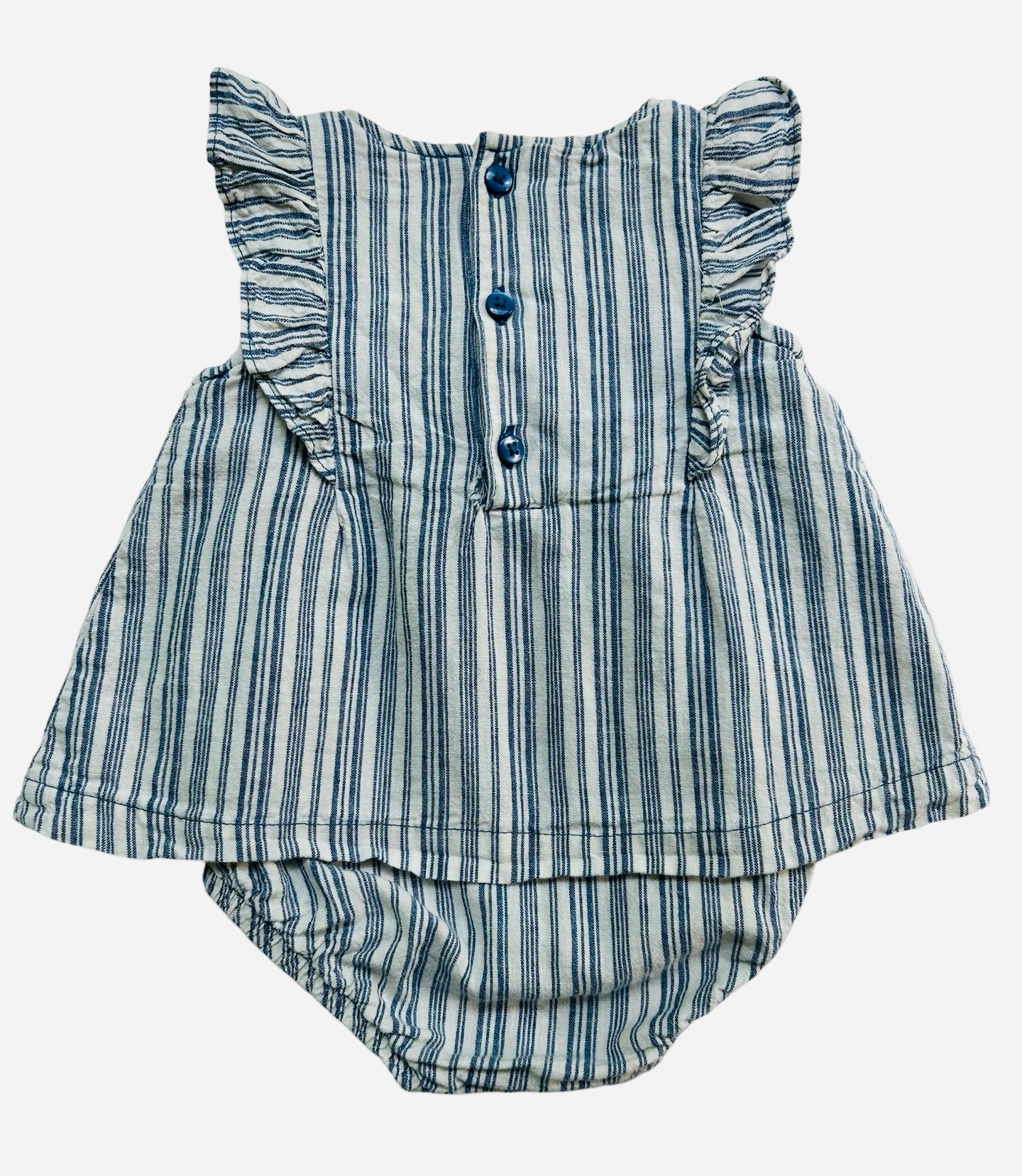 3M Baby Girl Carters Just One You Linen Striped Onesie Dress