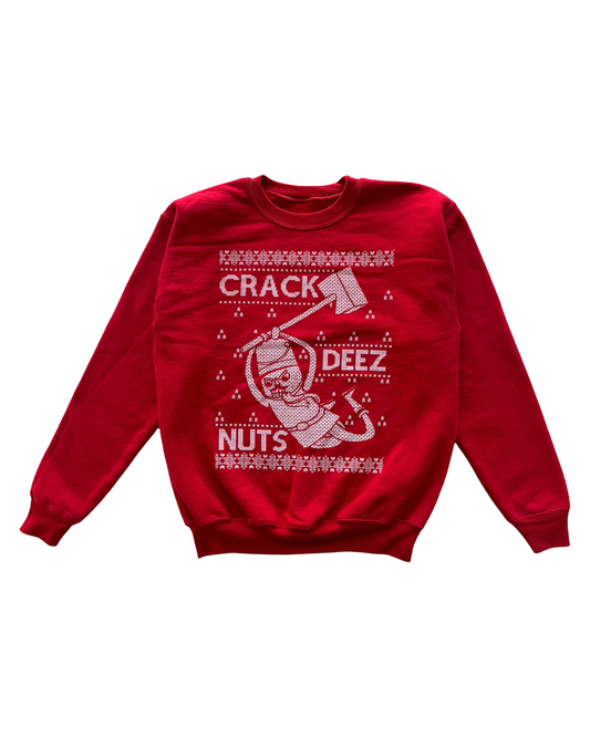 12Y-14Y Kids Youth Unisex Crack Deez Nuts Christmas Sweatshirt.