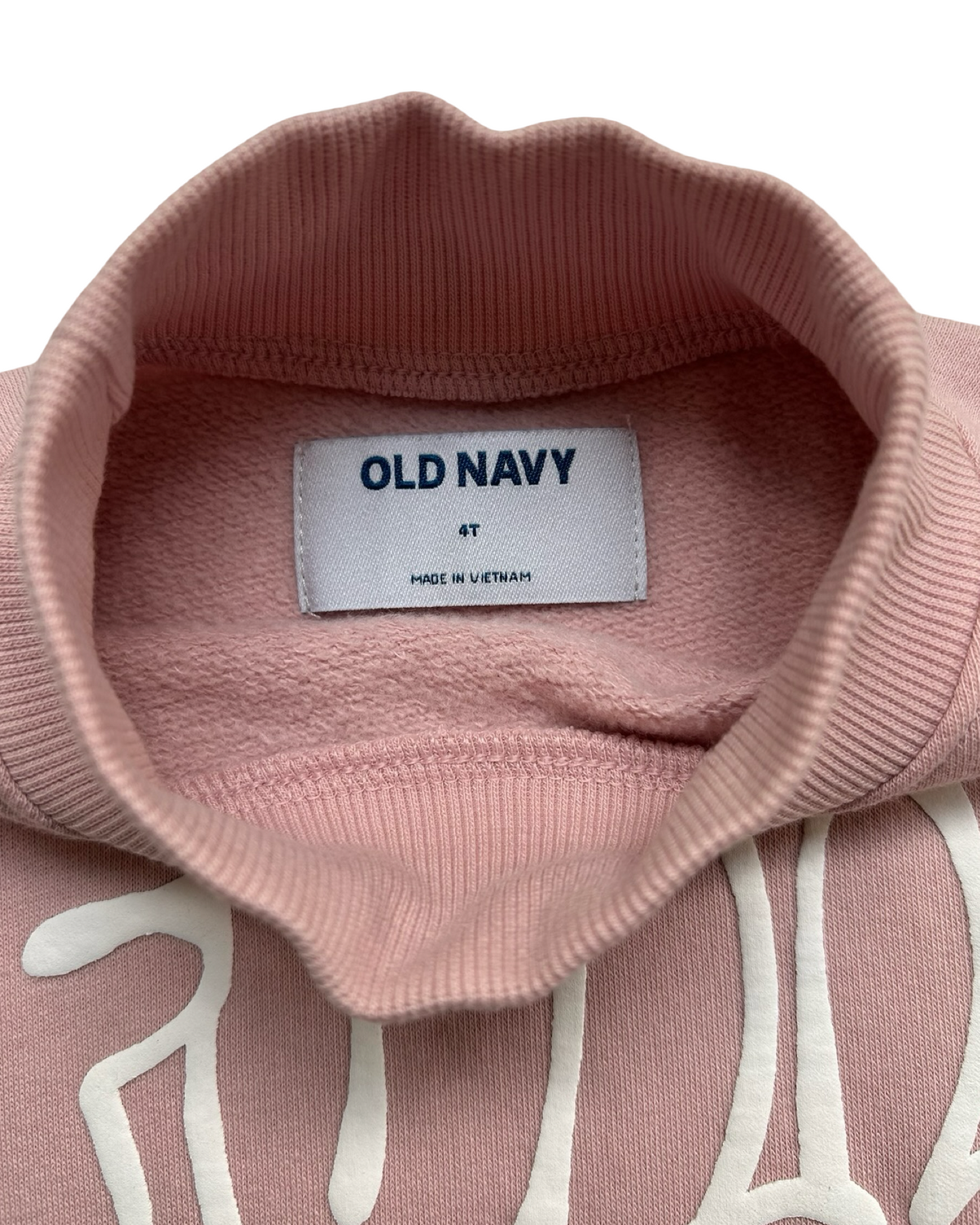 4T Toddler Girl’s Old Navy Mock-Neck French Terry Full Of Joy Tunic Sweatshirt.