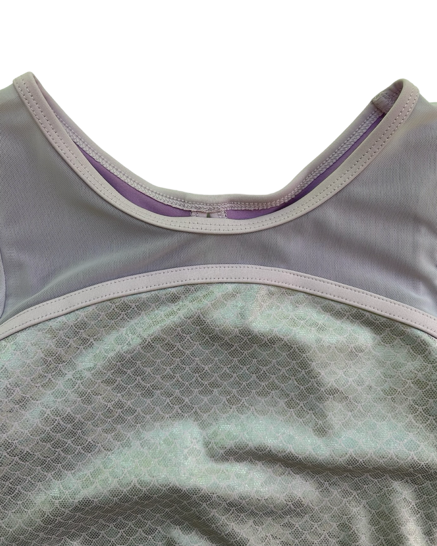 XS 4T-5T Toddler Girl Cat & Jack Gymnastics Bodysuit Purple Mermaid Mesh Long Sleeve.