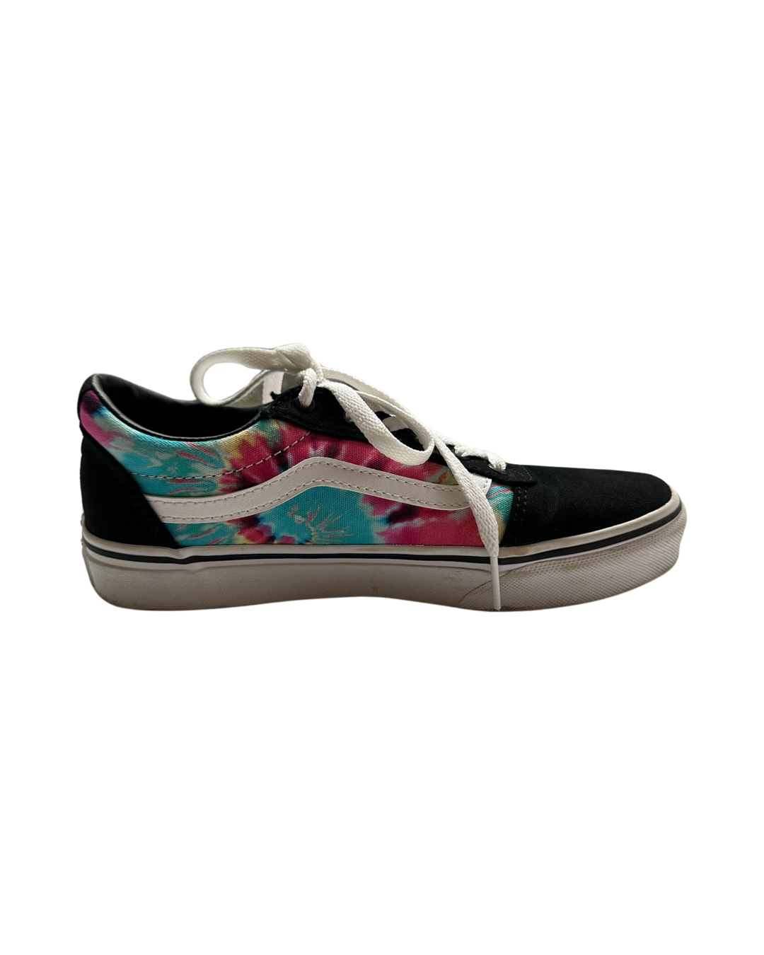 Youth Big Girls Size 3 Black Tie Dye Vans Old Skool Sk8 Shoes