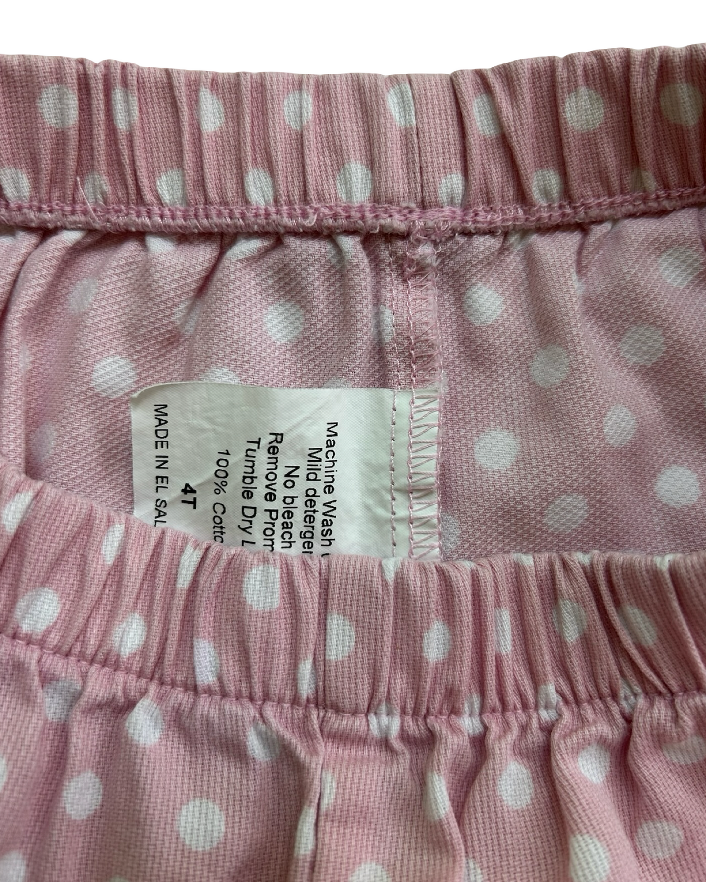 4T Toddlers Girls Boutique Pink Knit Polka Dot Short With Ruffle.