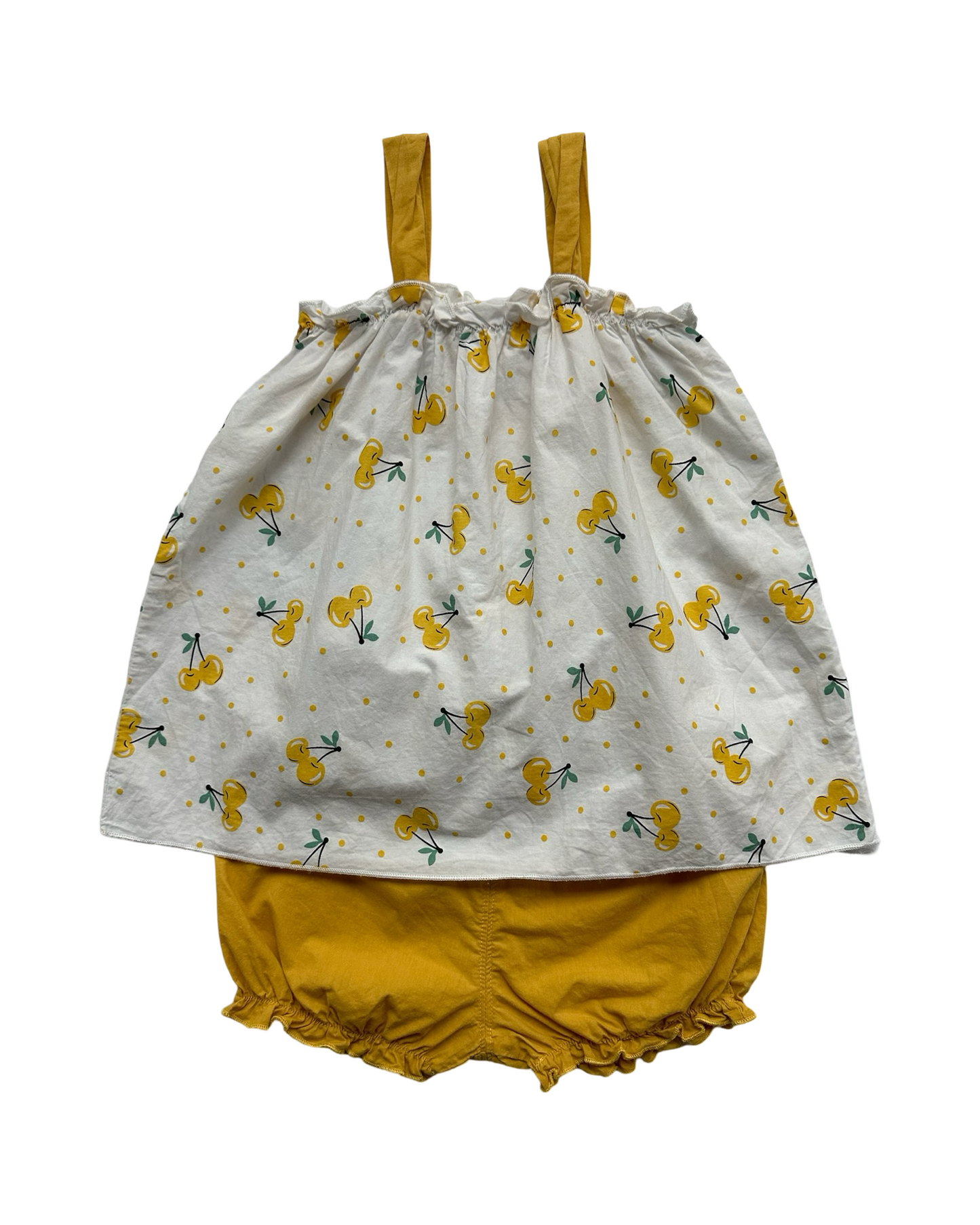 5T Toddler Girl Cherry Set w Bubble Shorts & Top 2 Piece Set.
