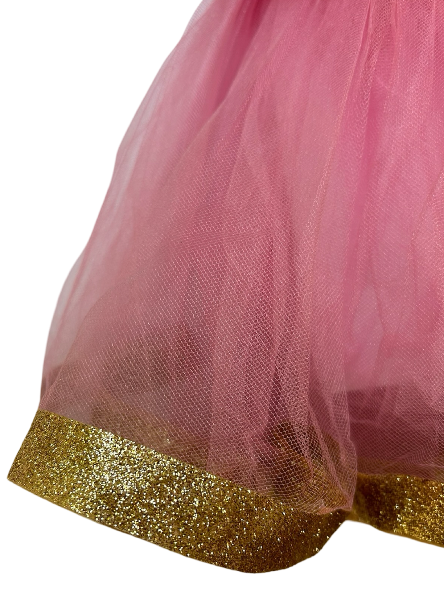 2T Toddler Baby Girls Pepa Pig Dress With Golden Glitter.