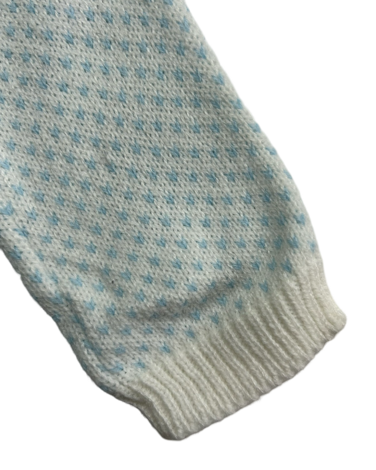 6-12M Baby Boy Lazarus Vintage White and Blue Bunny Sweater
