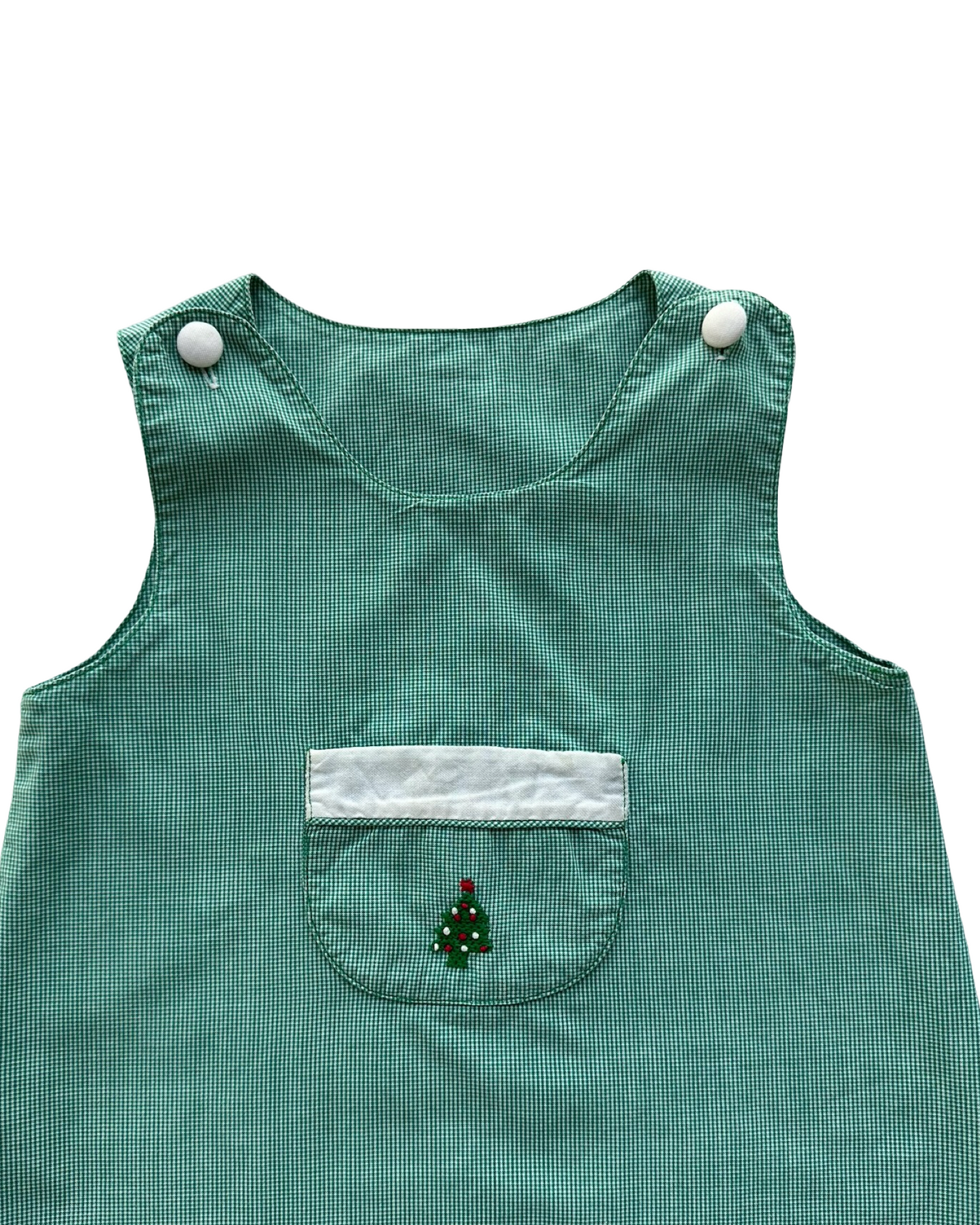 3Y Toddler Girl Strasburg Reversible Gingham Christmas Dress.