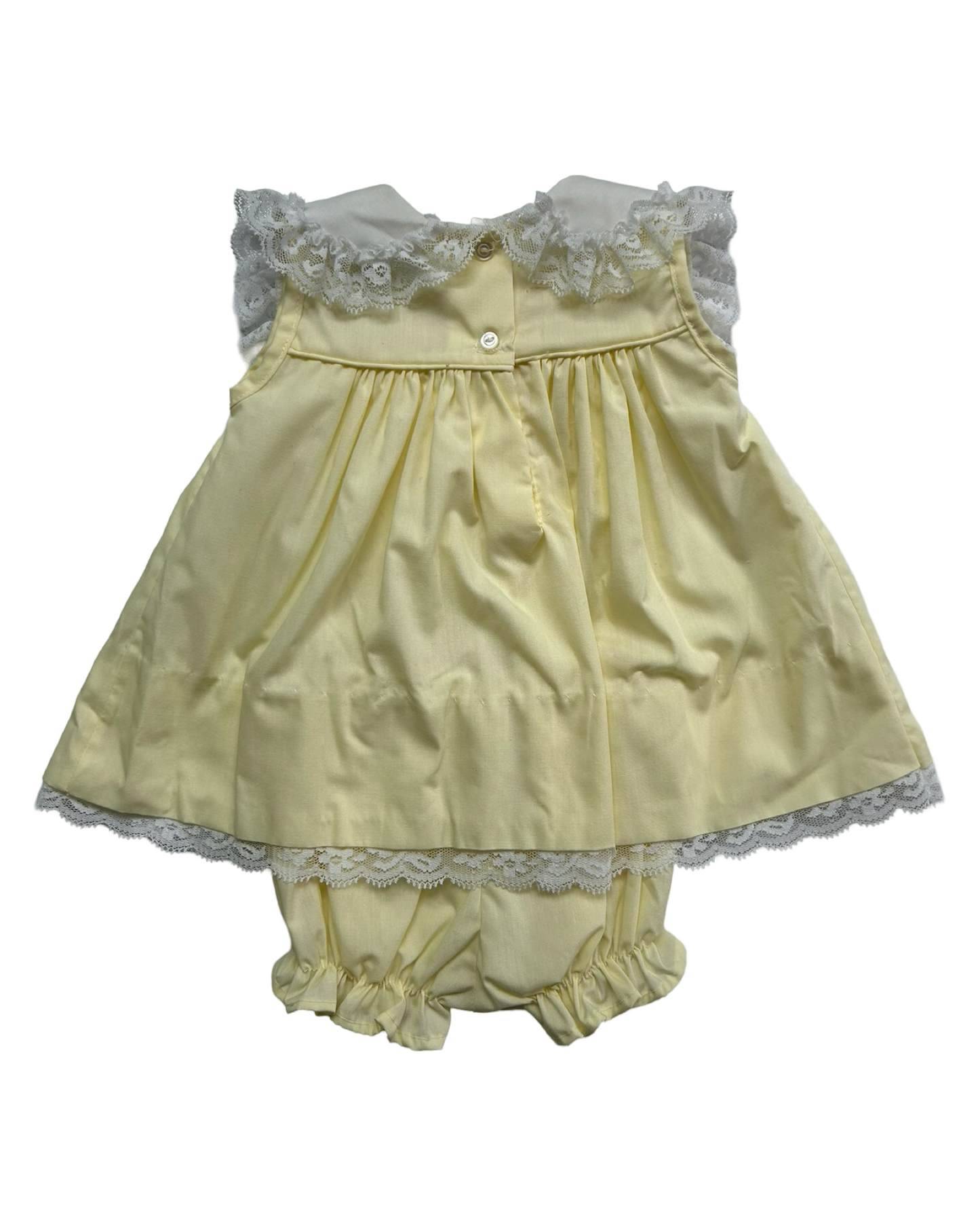 3M Baby Girls Vintage Alexis Ruffles And Lace Diaper Cover / Dress Two Pieces Set.