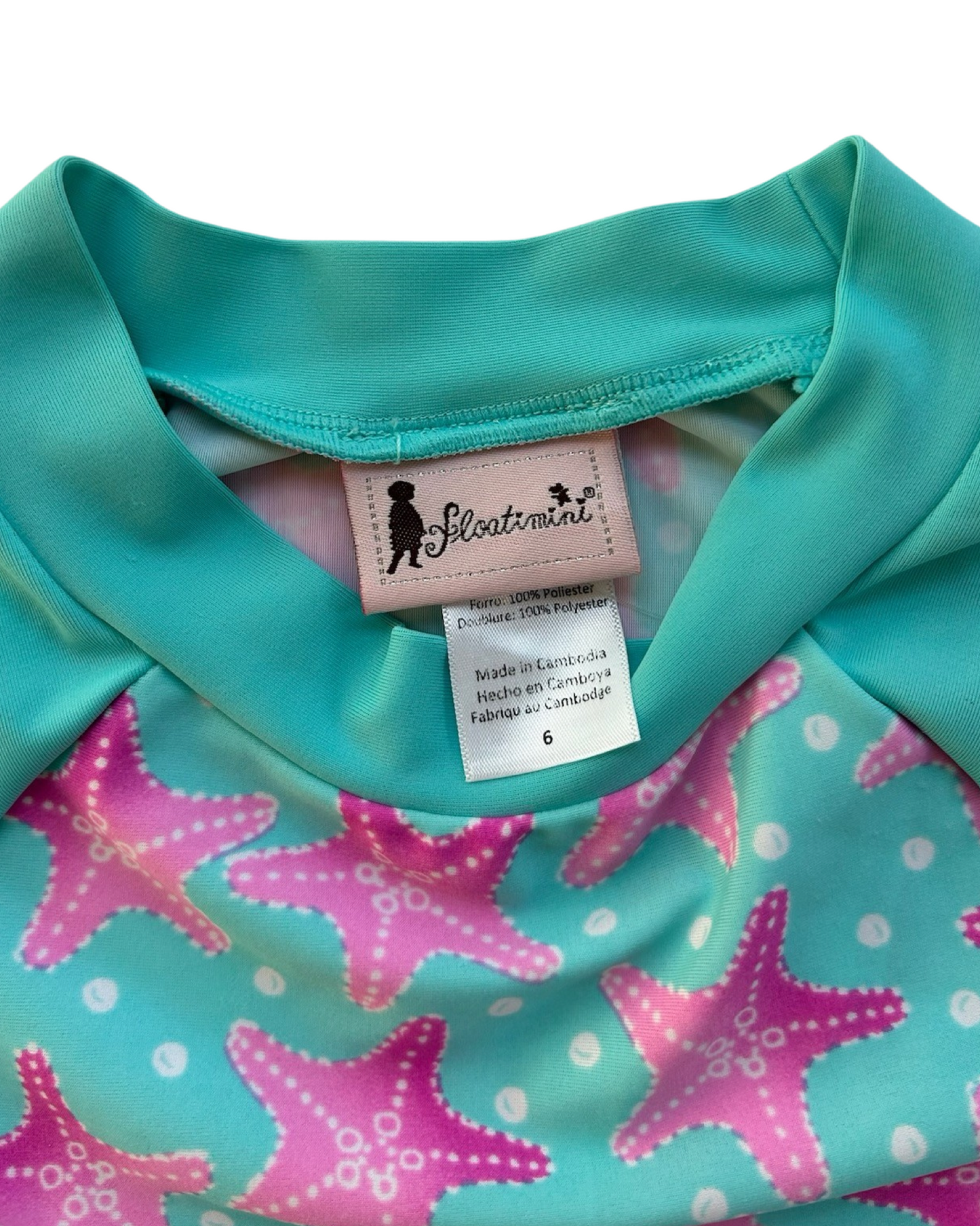 6 Toddlers Girls Floatimini Starfish Rashguard Top