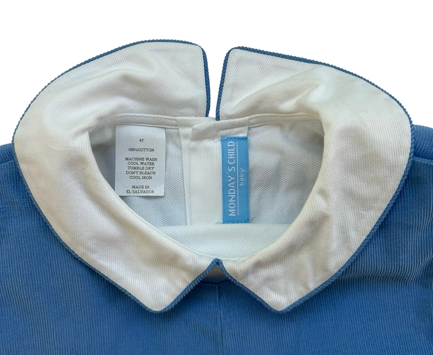 4T Monday’s Child Baby Overall has Christmas Snowman, With White Shirt.