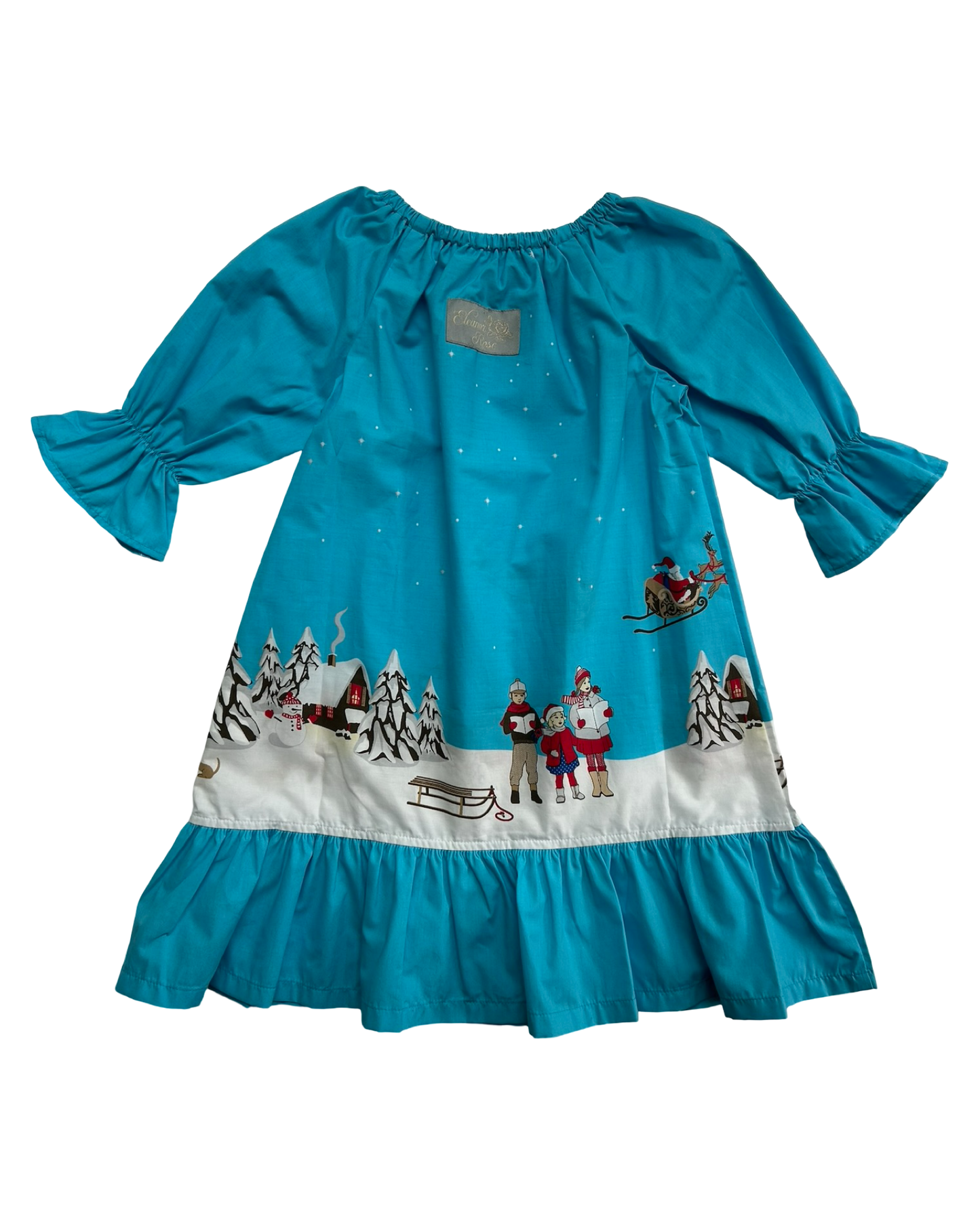 2T Toddler Girls Eleanor Rose Rhonda Polka Dots Santa Snow Christmas Long Sleeve Dress