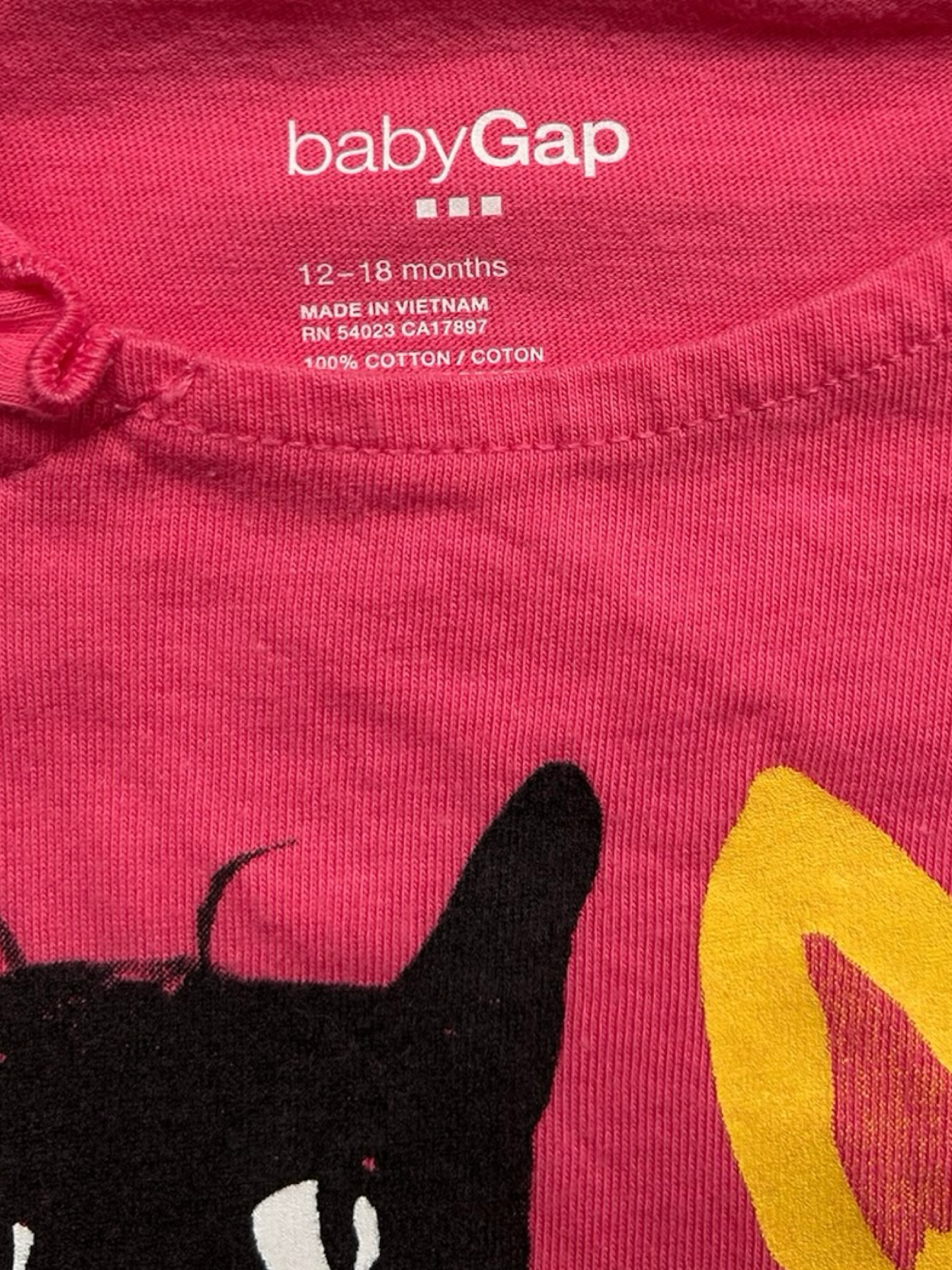 12M-18M Baby Girls Baby Gap Cat 🐈‍⬛ & Dog 🐕  Printed Tank Top.