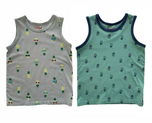 4T Toddler Boys Cat & Jack Tank Tops Dino & Pineapple