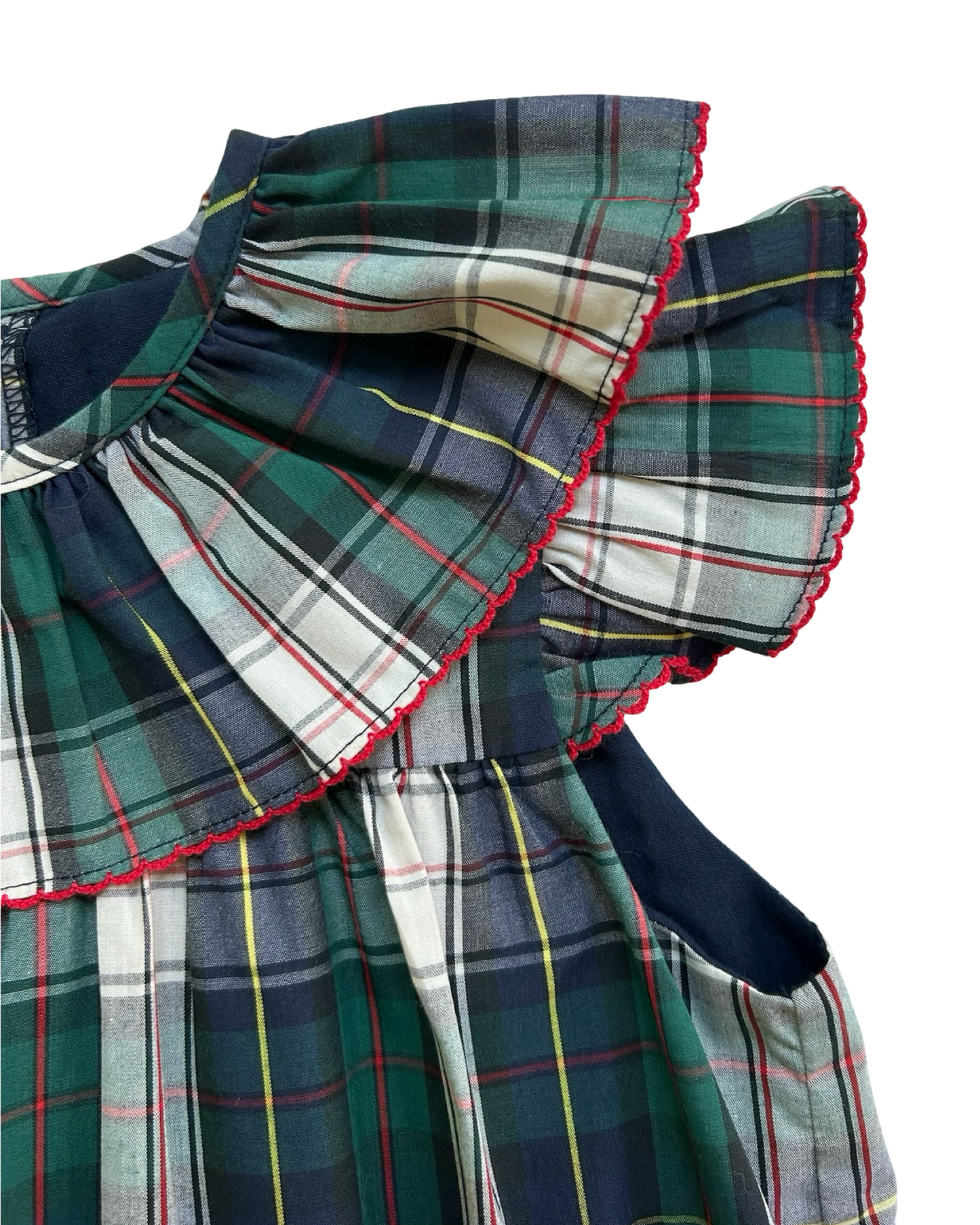 6T Toddlers Girls The Beaufort Bonnet Company Plaid Ruffle Collared, Short Sleeve And Bloomers,Two Piece Set.