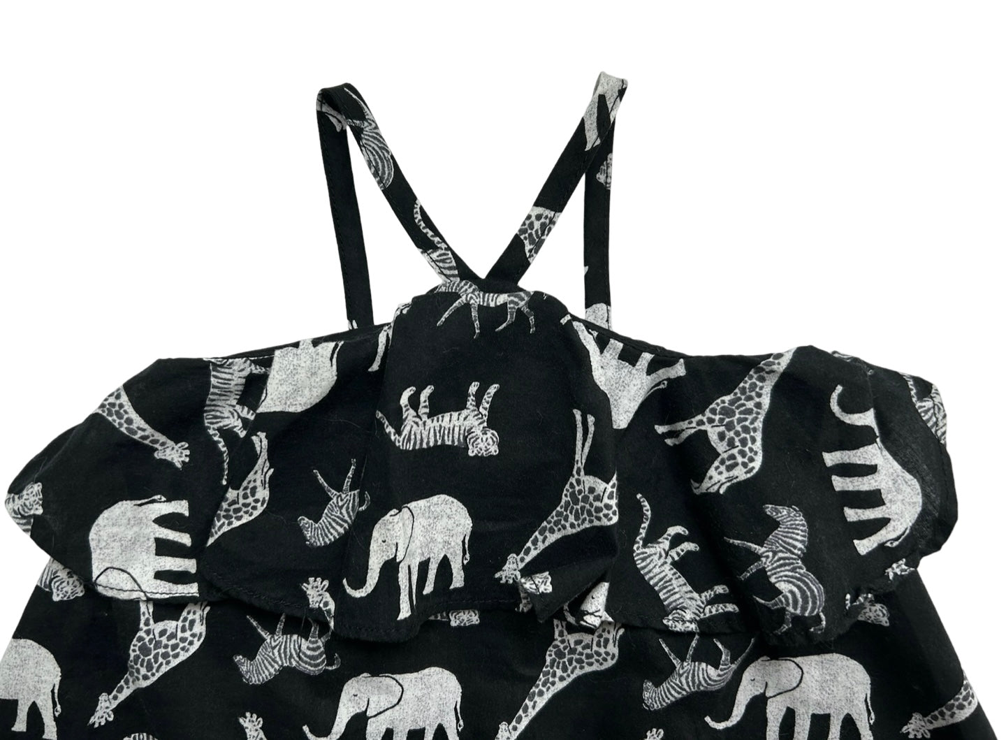 3M-6M Baby Girls Old Navy Ruffle Top Safari  Animal Dress