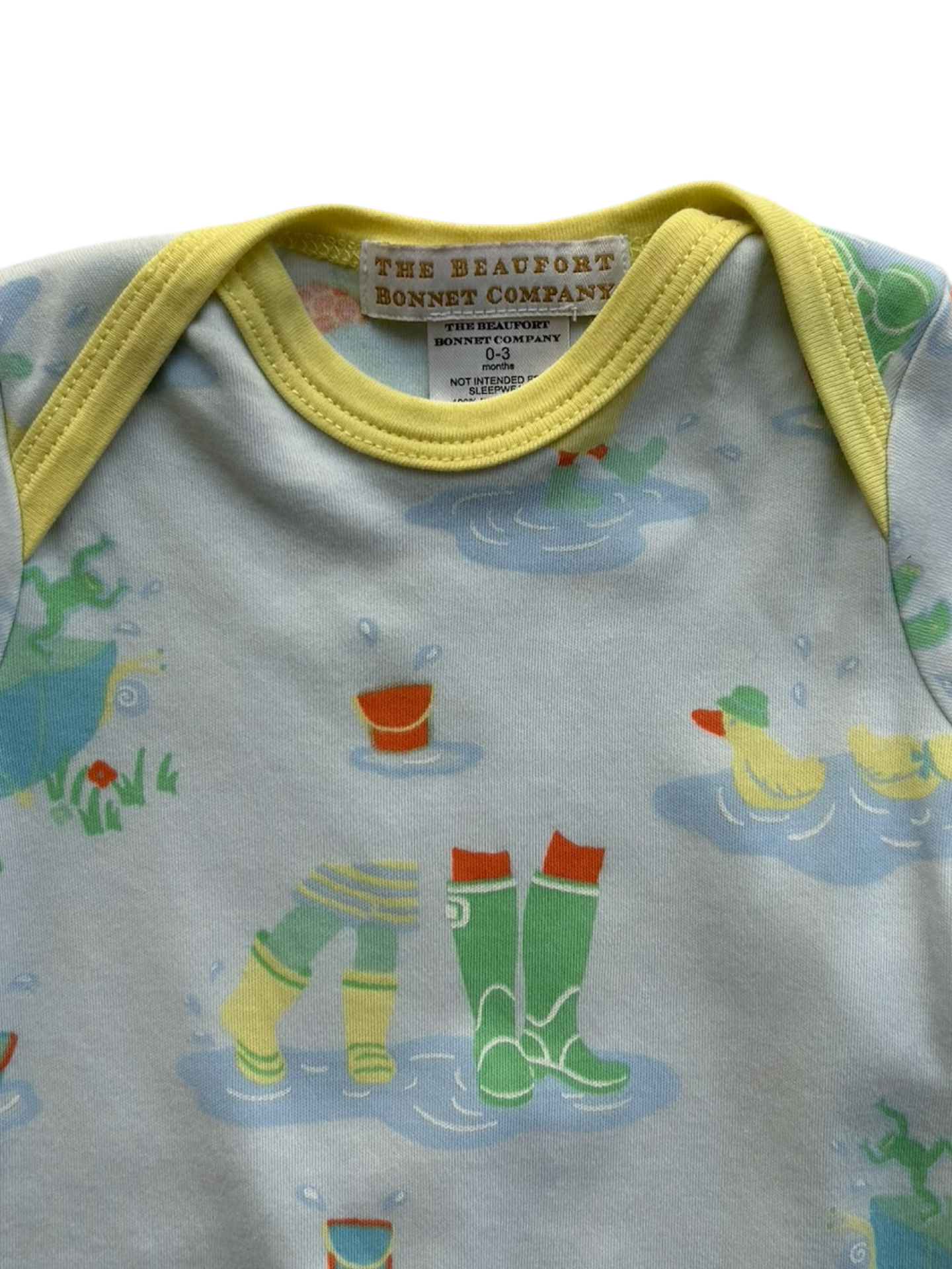0-3M Baby Boy TBBC The Beaufort Bonnet Company "Play In the Puddles" Pima Cotton Onesie Romper