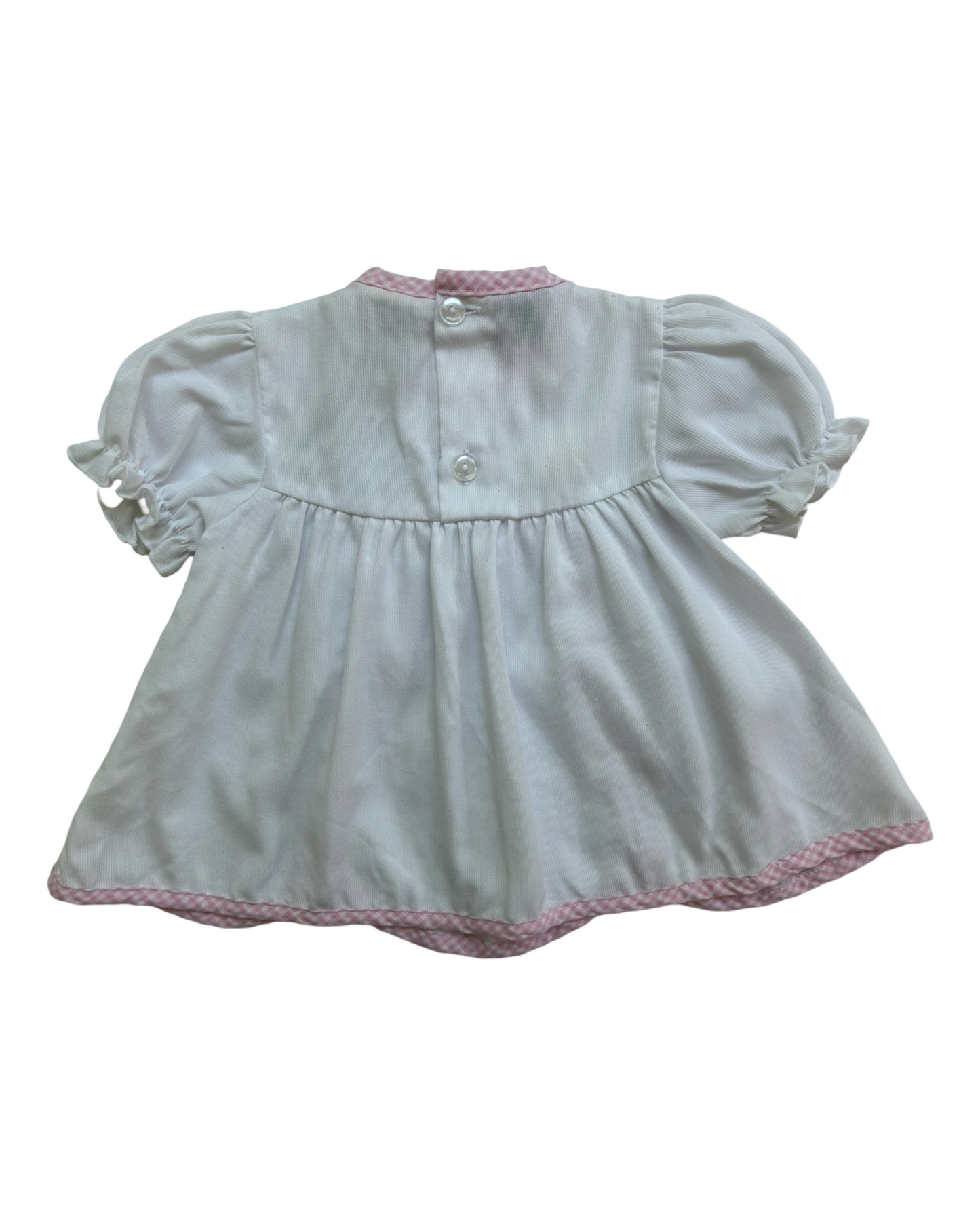 0/6M Baby Girl Little Lindsay Pink Gingham Trimmed Floral Vintage Dress