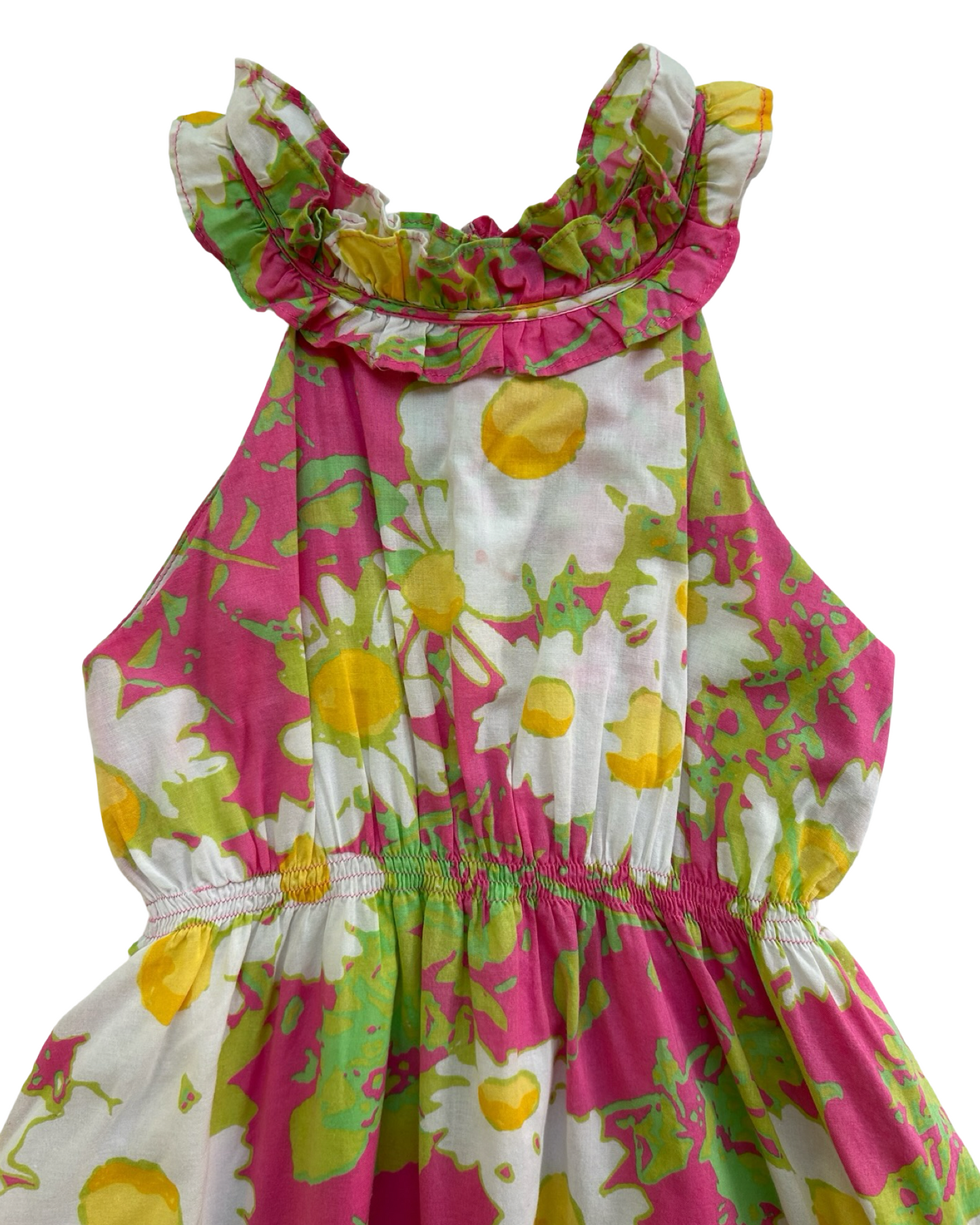 4T Toddler Girls Lilly Pulitzer Halter Pink Floral Daisy Sleeveless Maxi Dress.