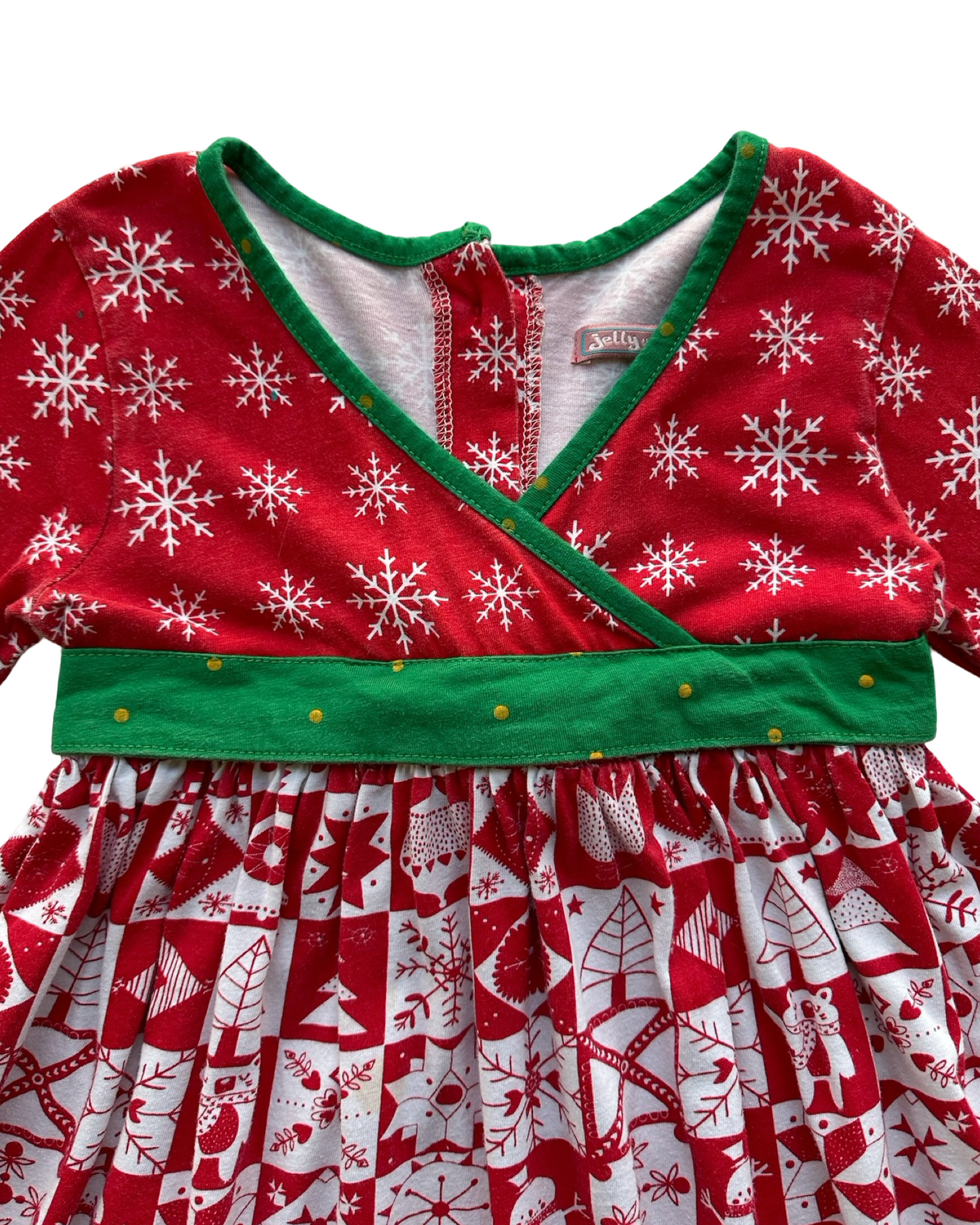 7T Toddler Girl Jelly The Pug Christmas Long Sleeve Dress