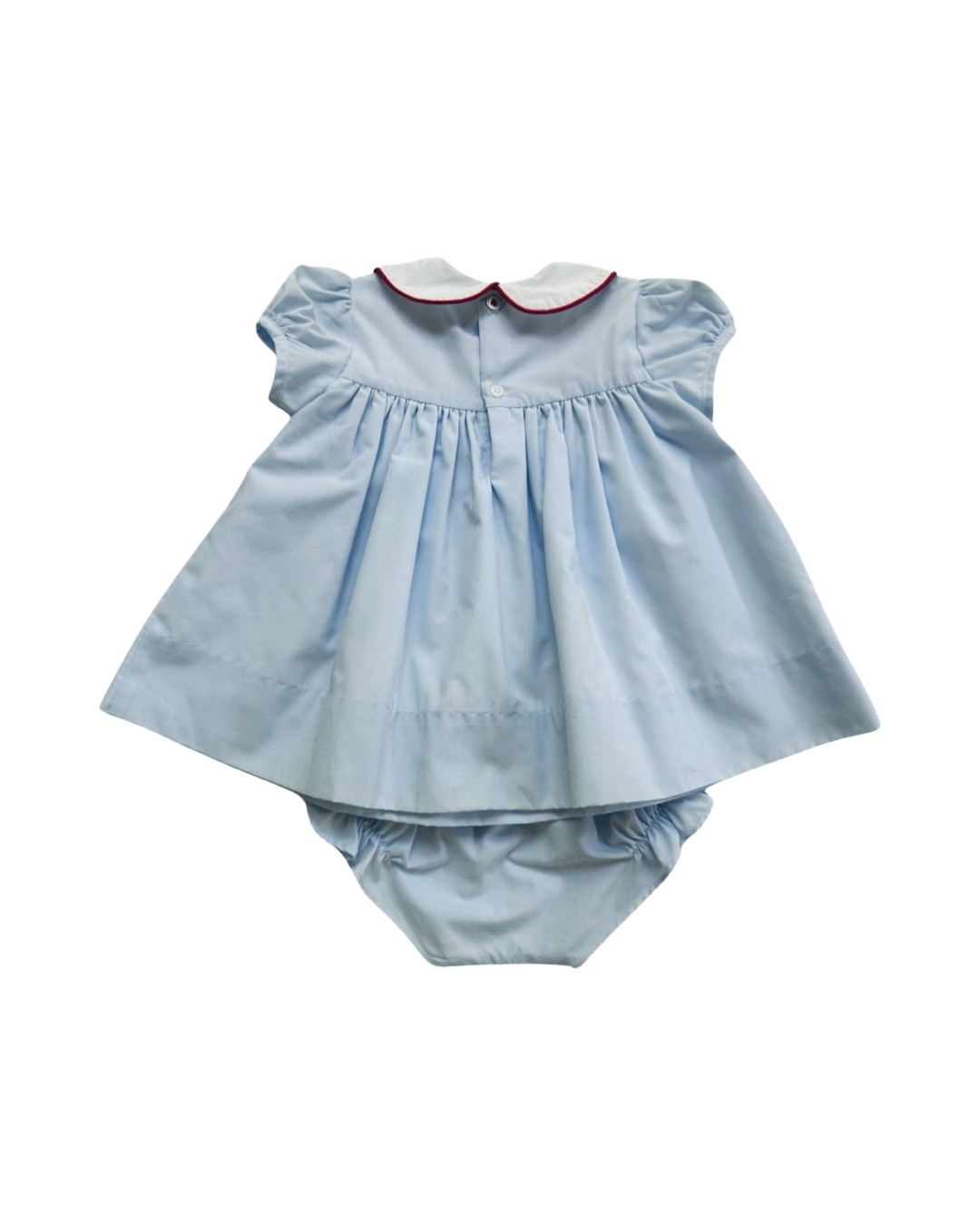 12M Baby Girl The Proper Peony Blue Back to School Alex Apple Dress with Pockets