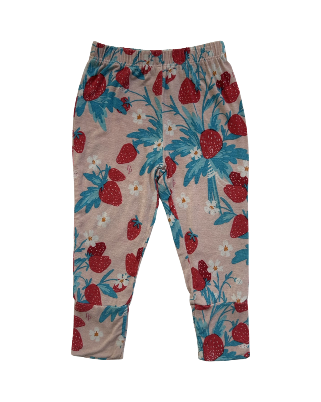 6-12M Baby Girl Posh Peanut Bamboo Strawberry 2pc Outfit / PJ Set