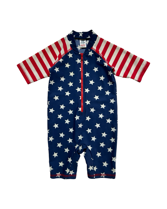 6M-12M Baby Boy Baby Boden Patriotic American Rash Guard Swim Suit