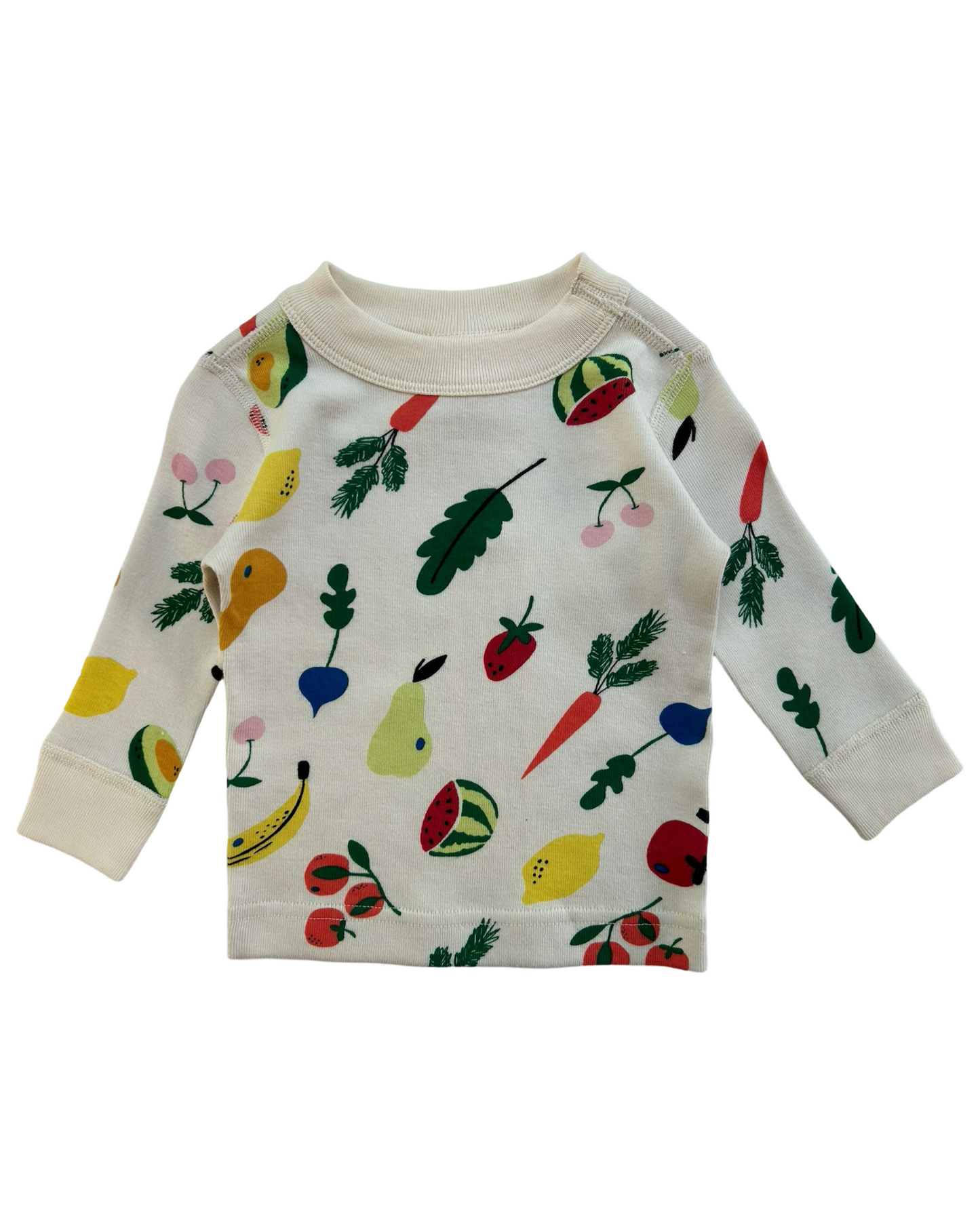 0-3M Baby Girl Hanna Andersson Long Sleeve Fruit & Veggie PJs