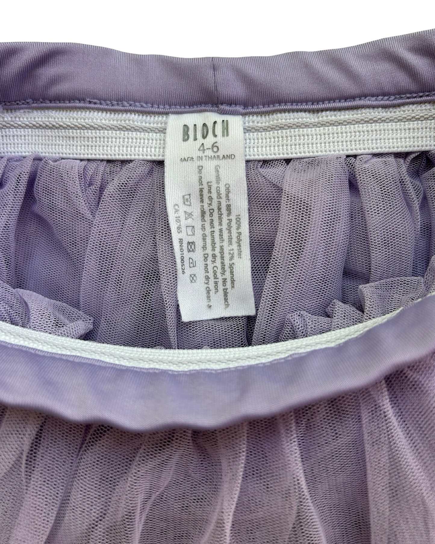 4-6 Toddlers Girls Bloch Ballet Dance Lilac Scallop Edge Tutu Skirt.