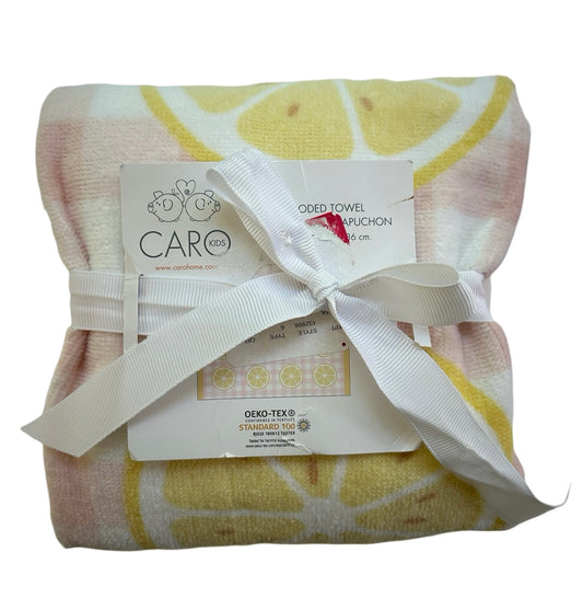 Caro Kids Bath Hooded Towel Lemon Print 23” x 34” / NWT