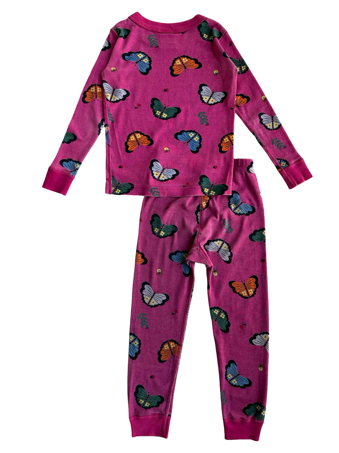 4T Toddler Girls Hanna Andersson Dancing Butterflies 🦋 🦋🦋 Long John Organic Cotton Pjs 2 Pieces Set