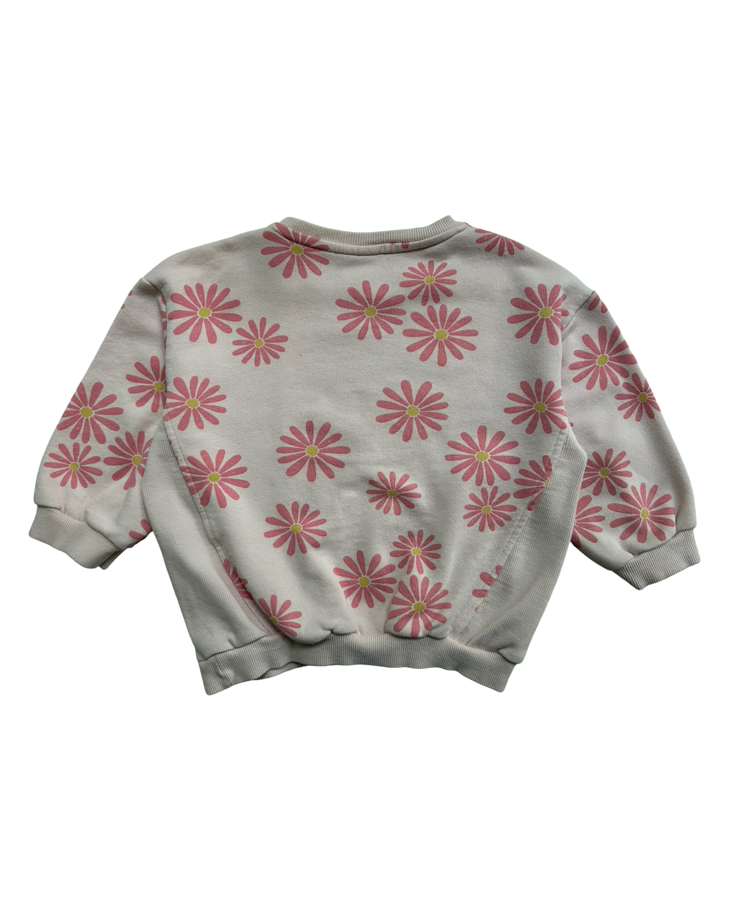 4T-5T  Toddlers Girls Zara Pink Flowers Sweatshirt.
