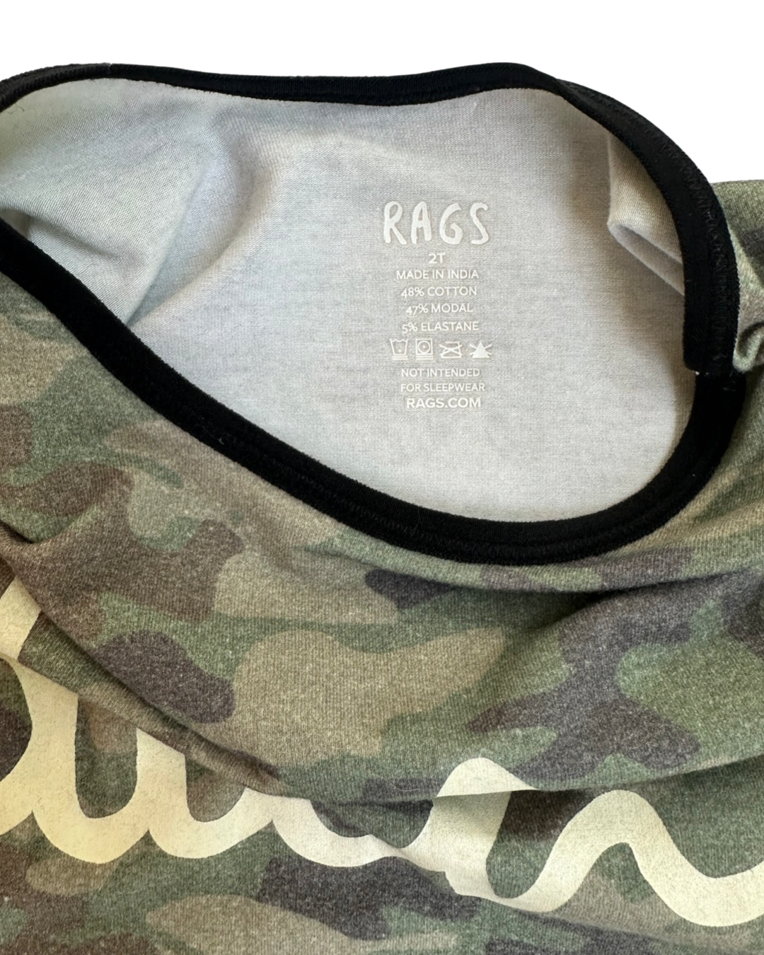 2T Toddler Boy RAGS to Raches Green Camo Duh Romper