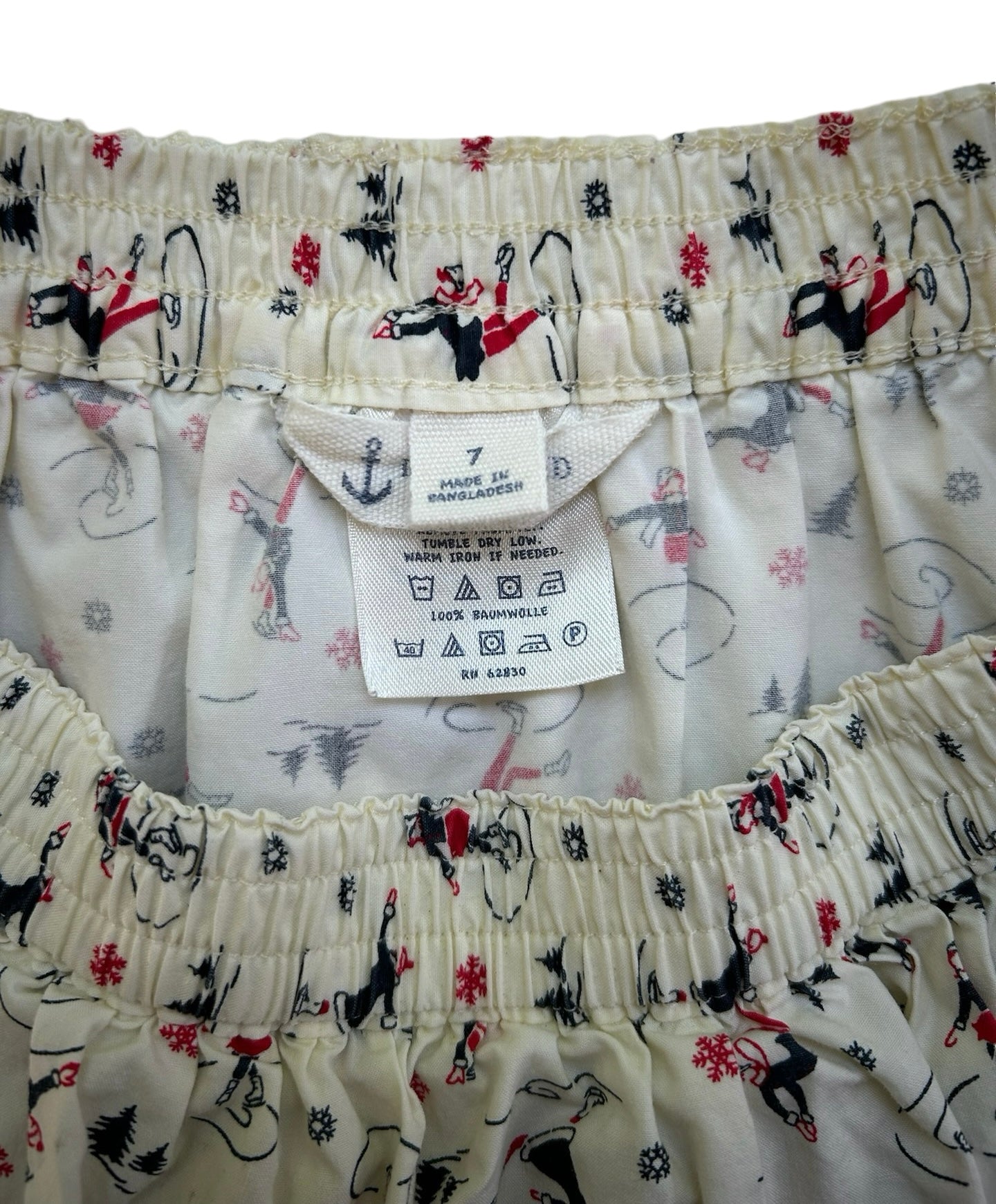 7Y Youth Girl Lands' End Tiered Ruffle Skirt Ice Skating Skater Cream.