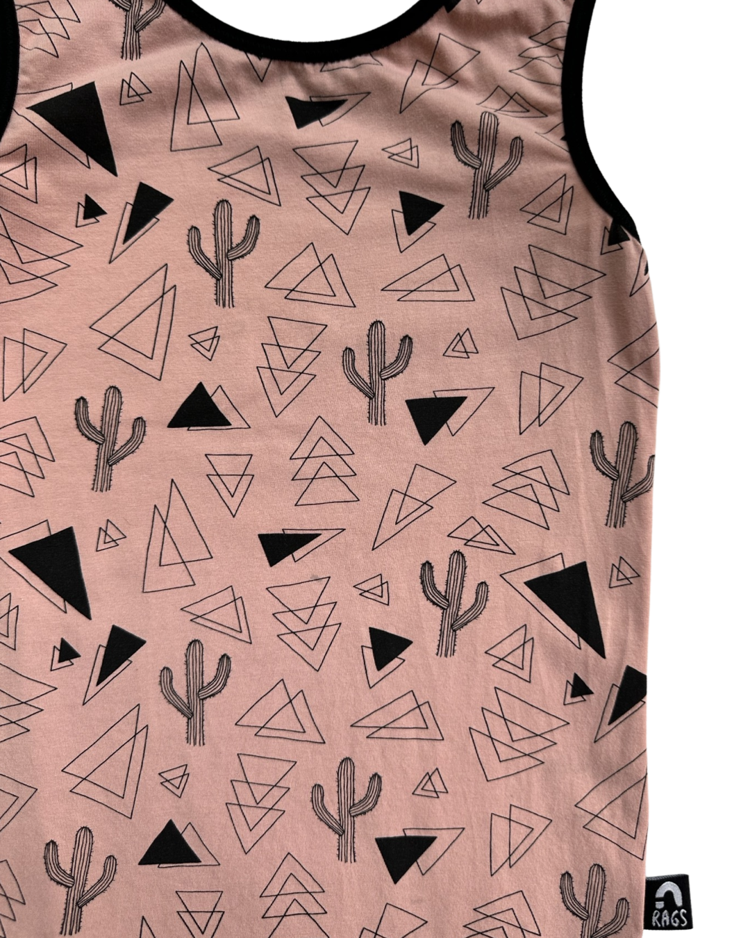 2T Toddler Boy / Girl RAGS to Raches Salmon Pink Cactus Tank Shortie Romper