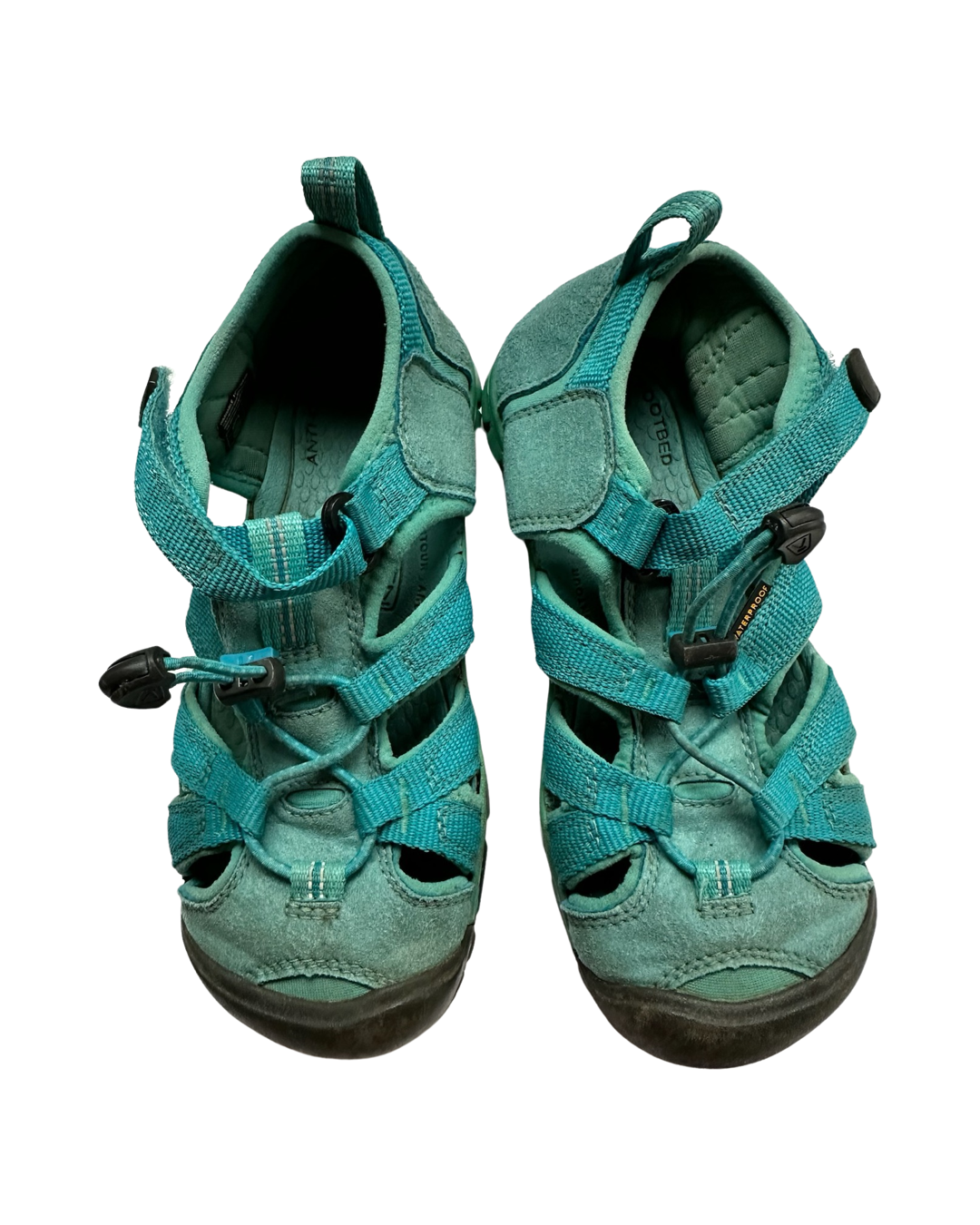 Youth Girls Size 1 Teal Keens WaterProof Shoes Sandals