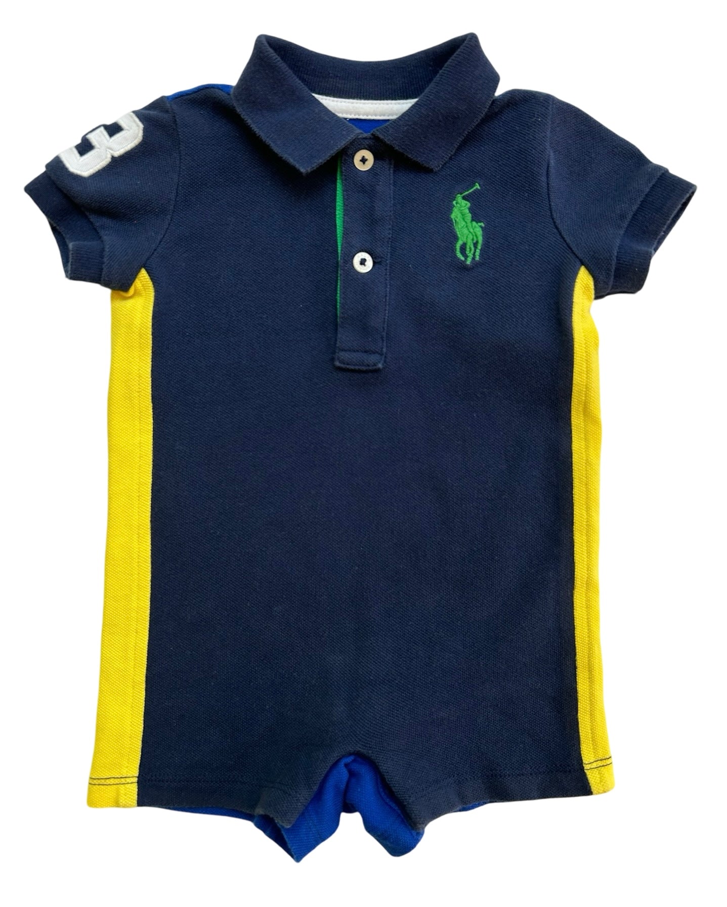 3M Baby Boys Ralph Lauren Tricolor Romper